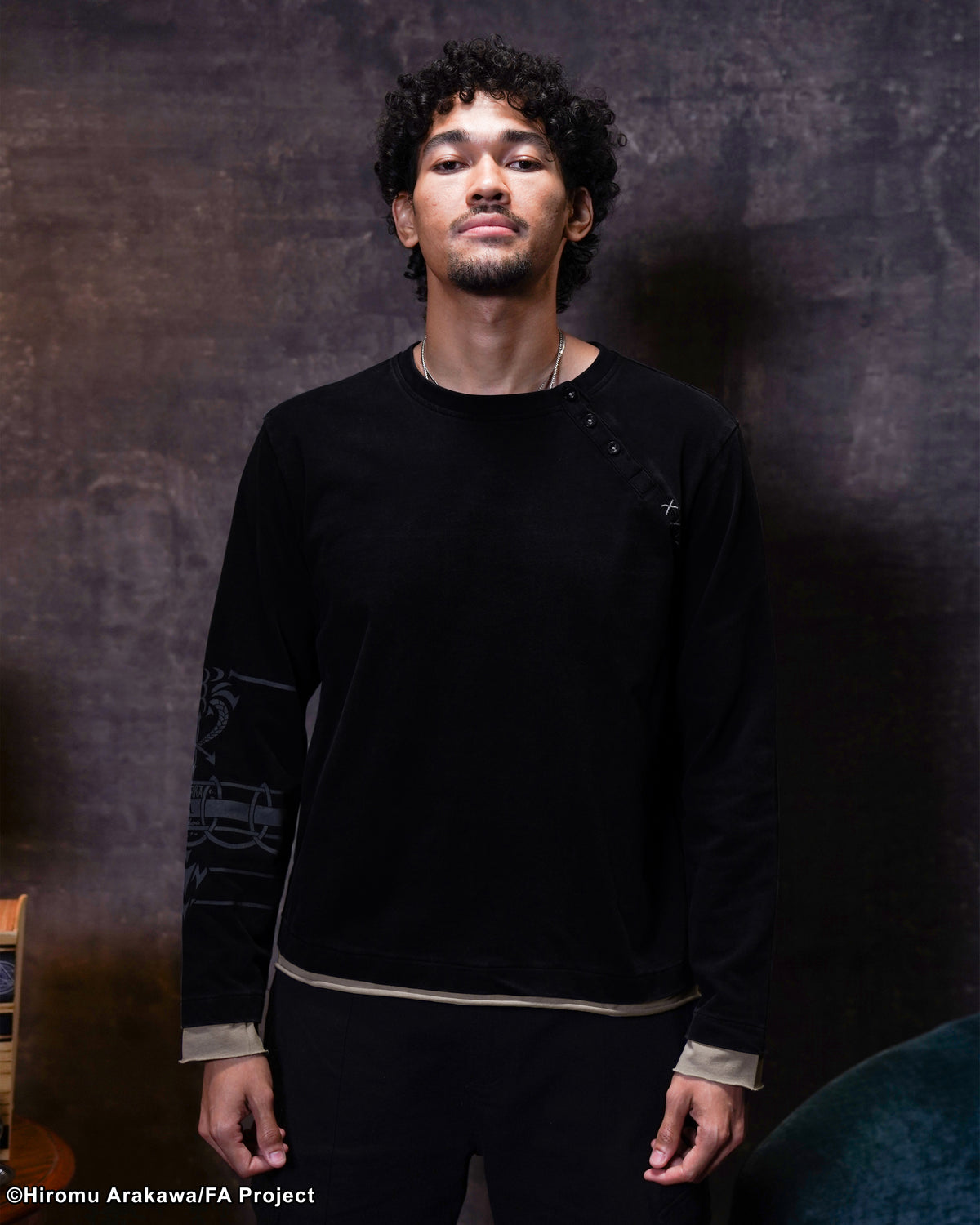 Fullmetal Alchemist black scar inspired asymmetrical Henley