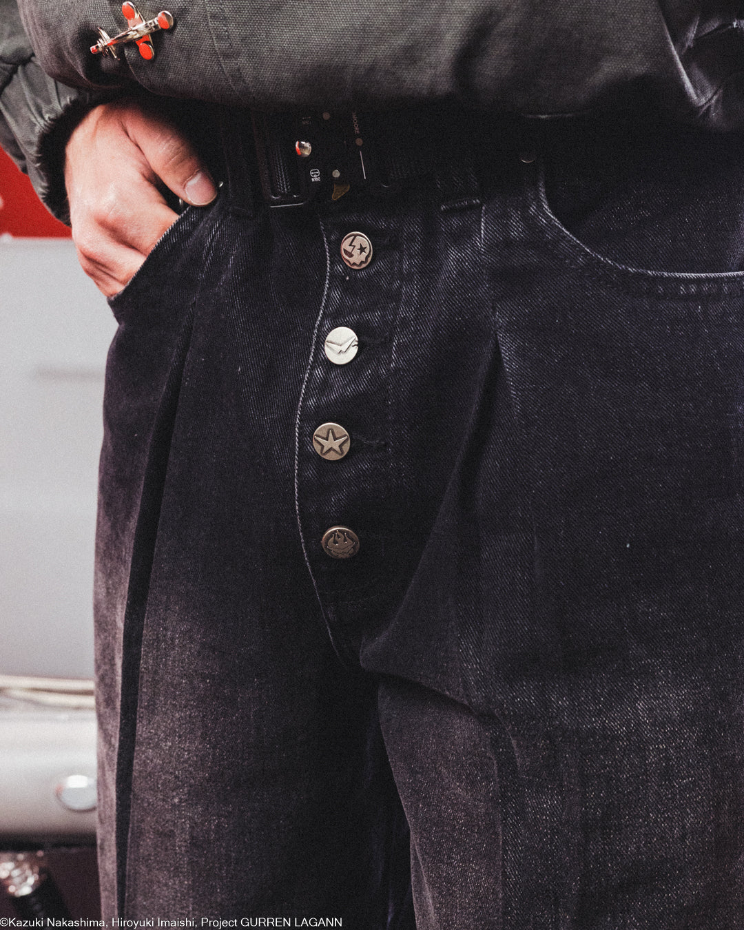 Black denim jorts Yoko Gurren Lagann