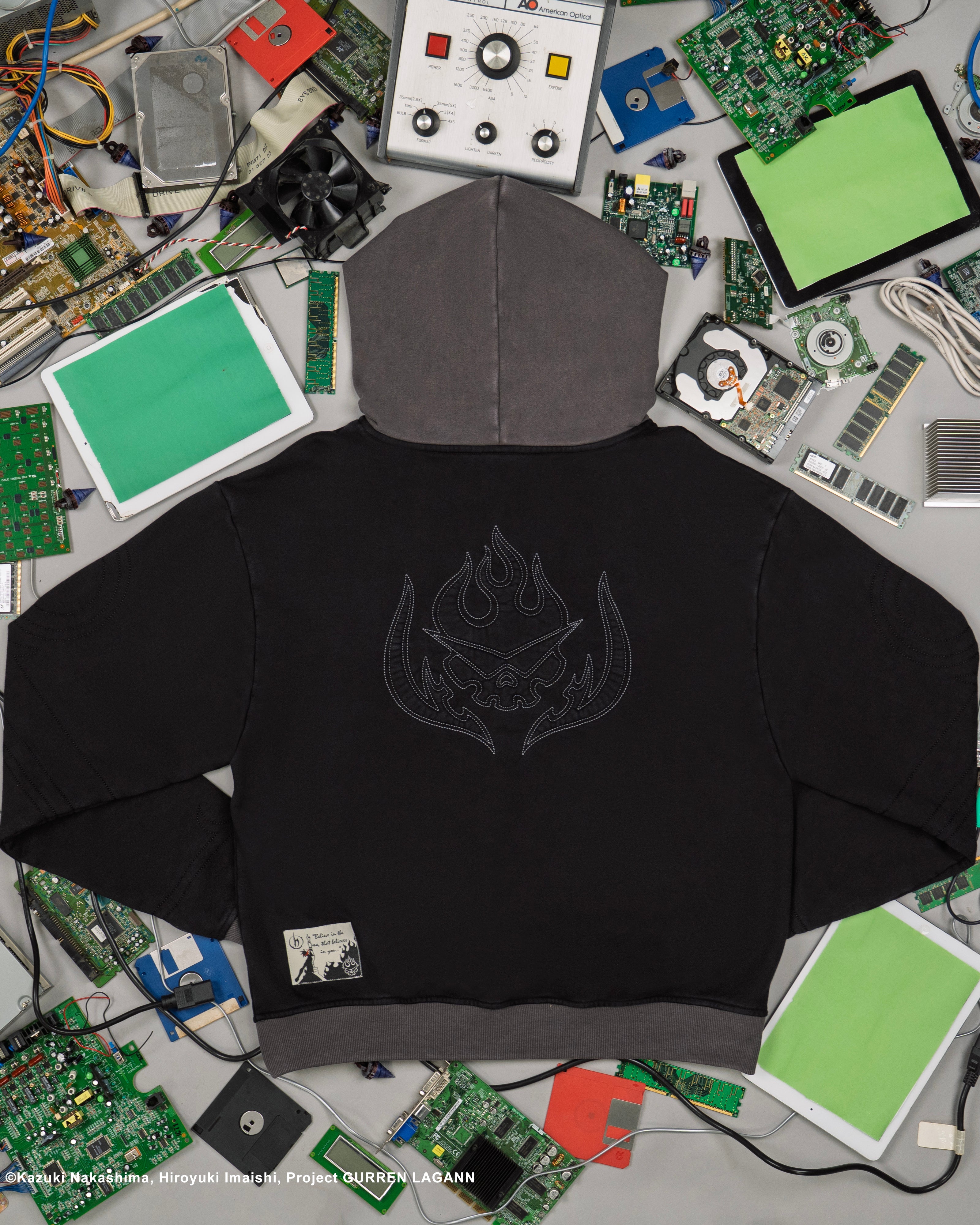 black Kamina subtle character hoodie Gurren Lagann