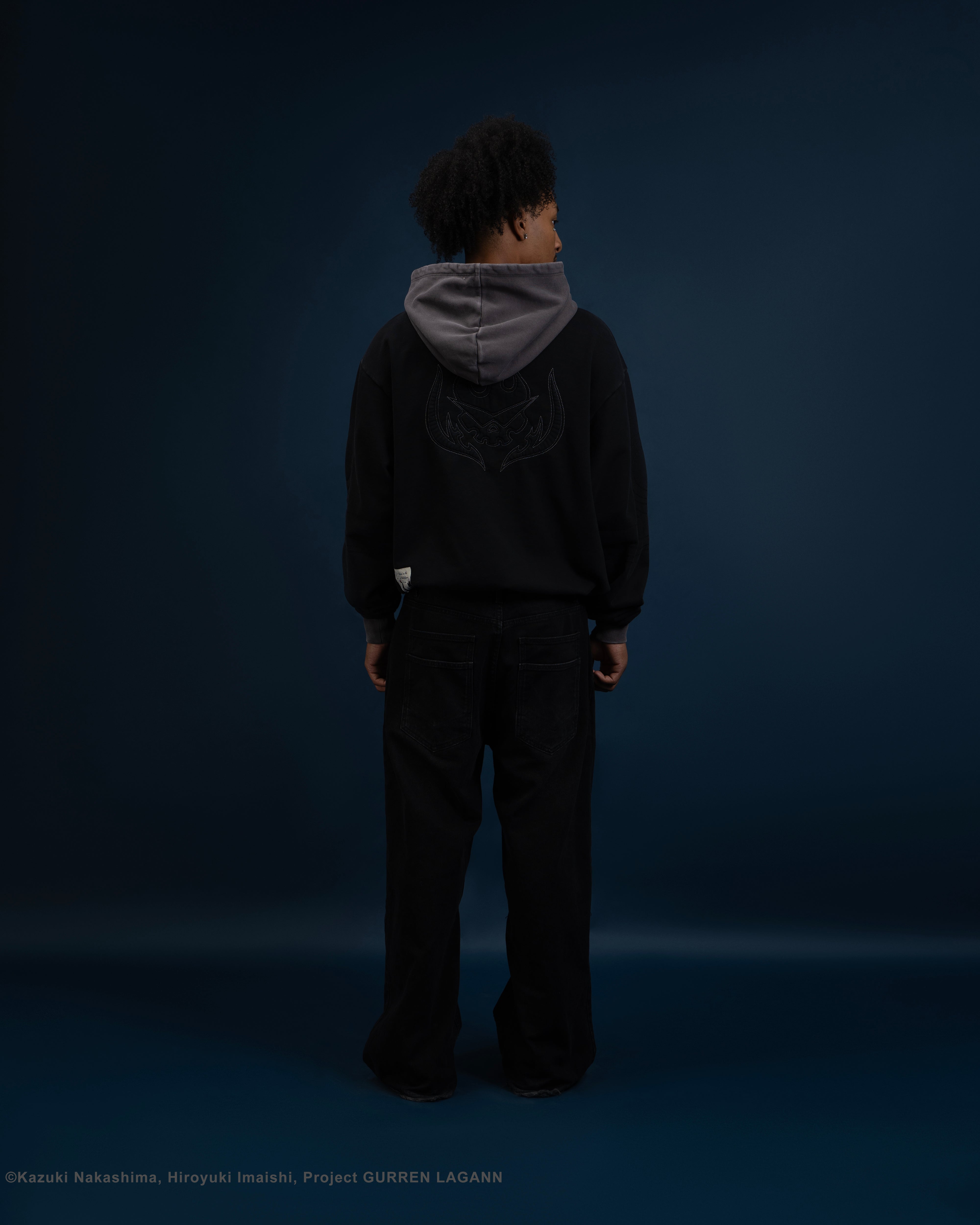 black Kamina subtle character hoodie Gurren Lagann