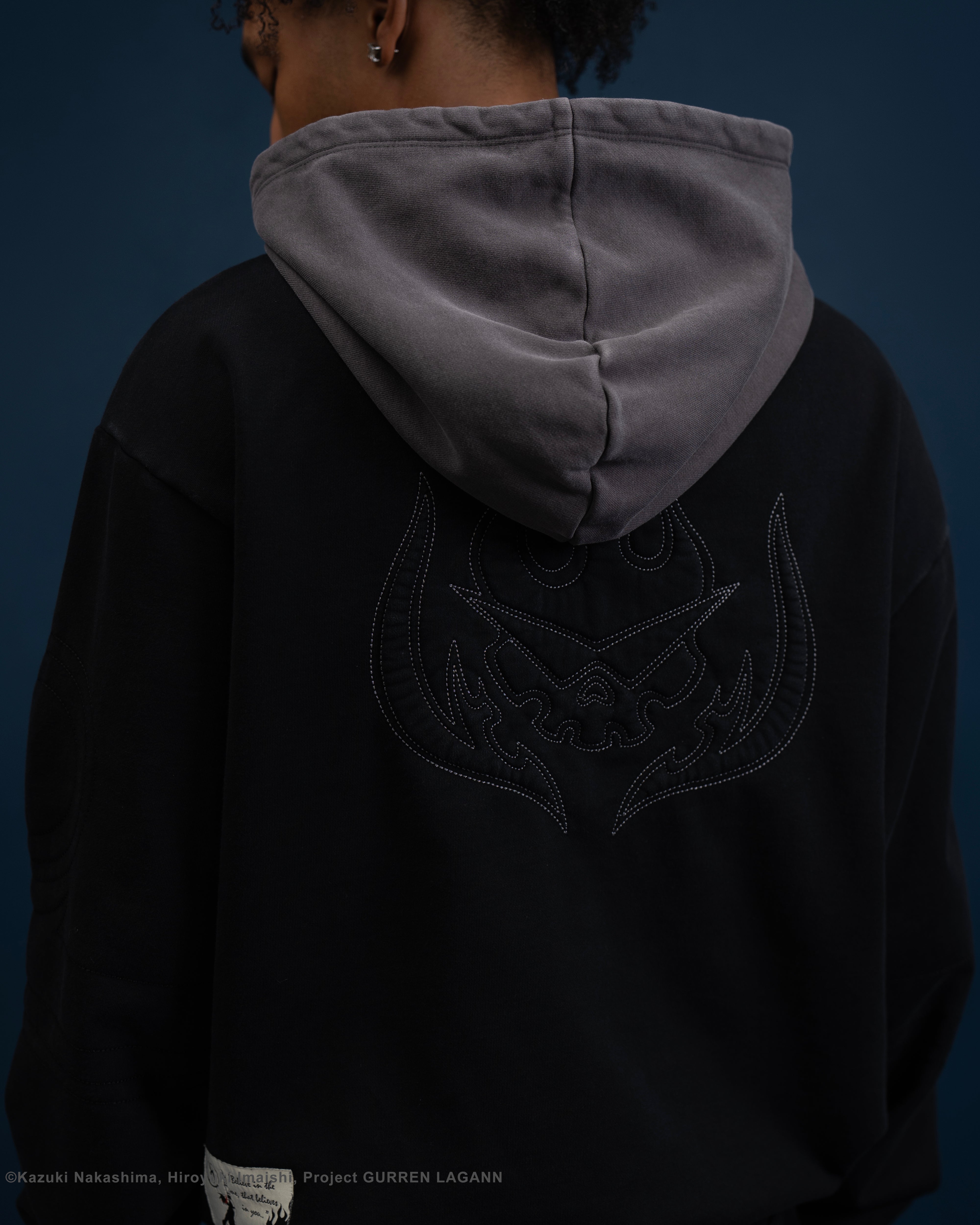 black Kamina subtle character hoodie Gurren Lagann