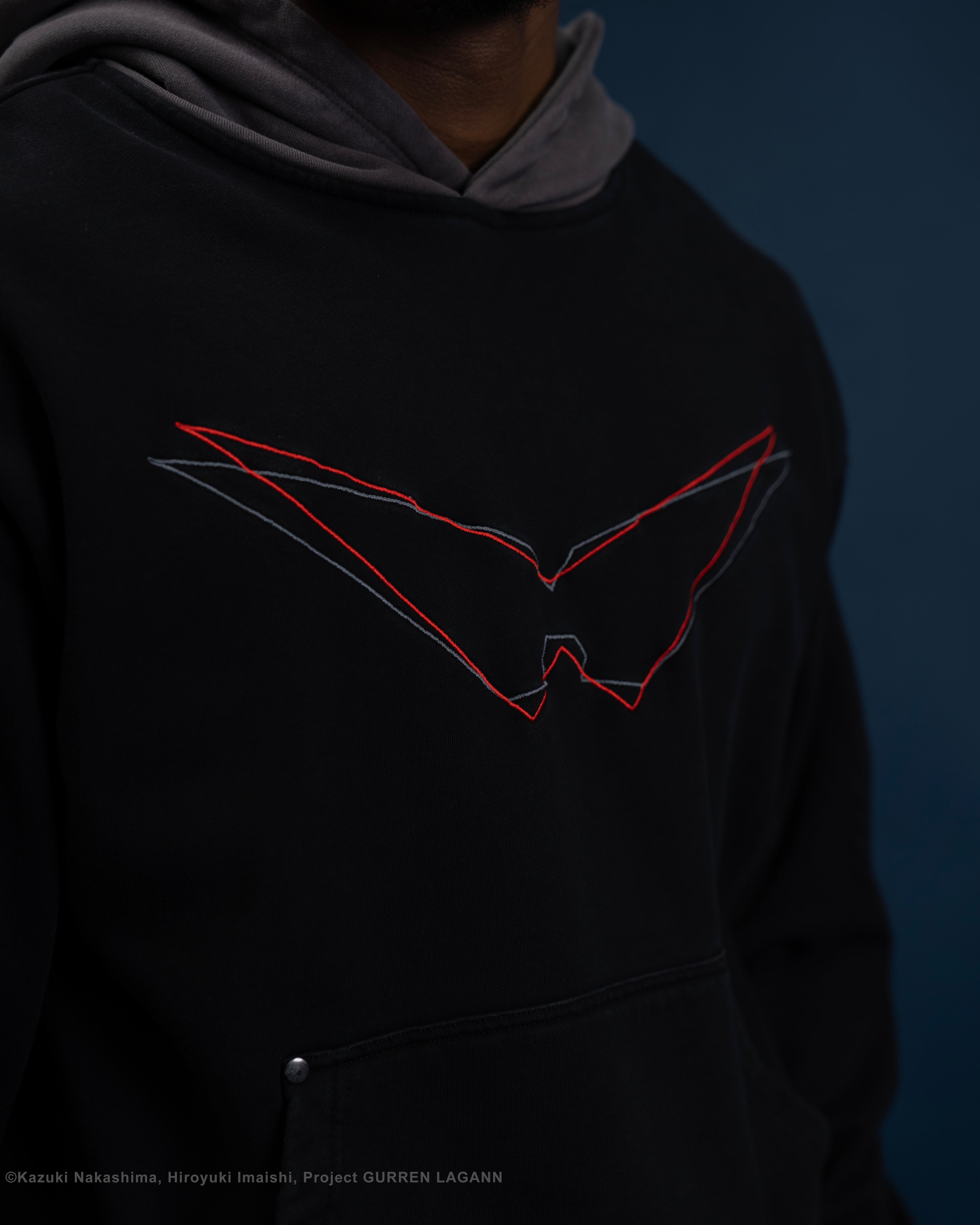 black Kamina subtle character hoodie Gurren Lagann