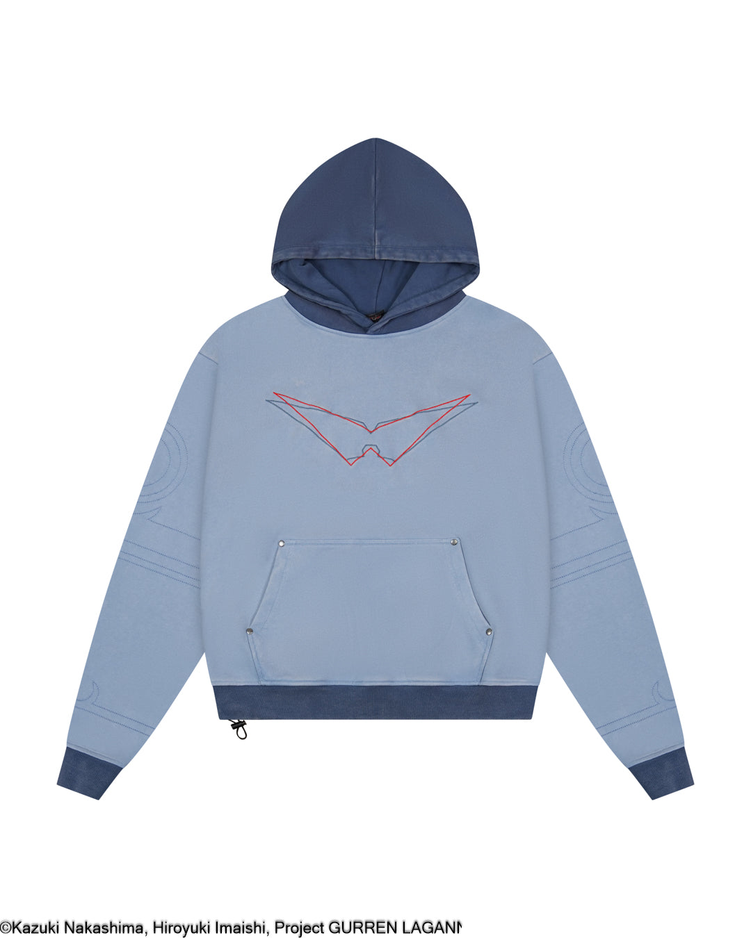 light blue Kamina subtle character hoodie Gurren Lagann