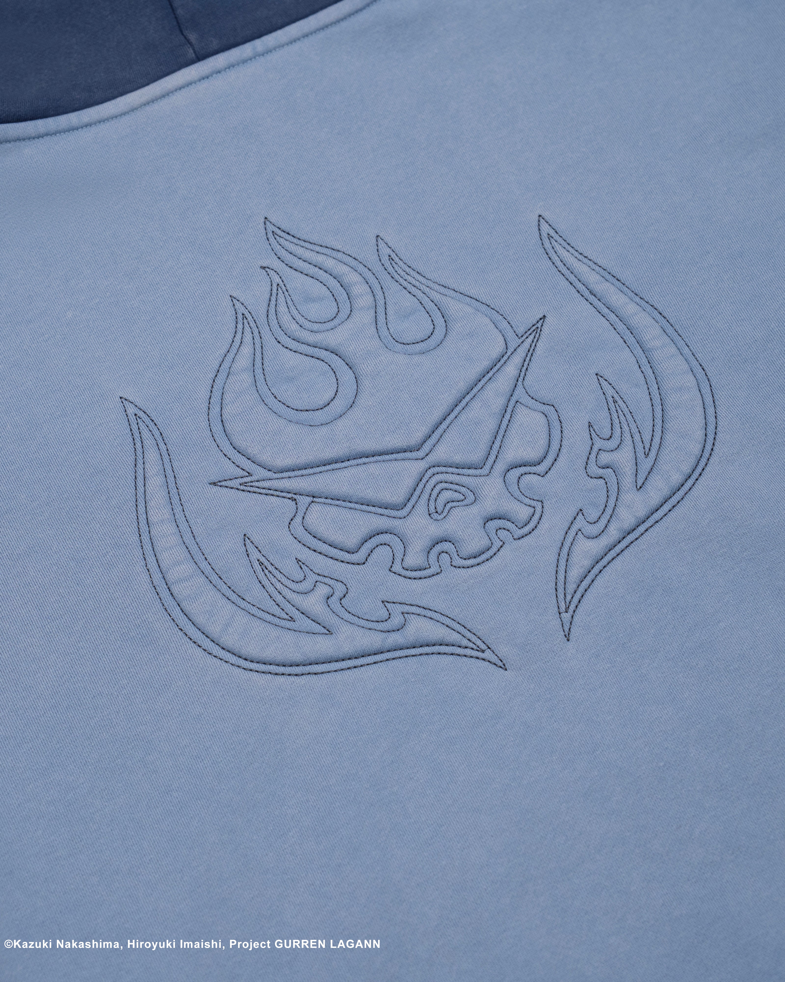 light blue Kamina subtle character hoodie Gurren Lagann