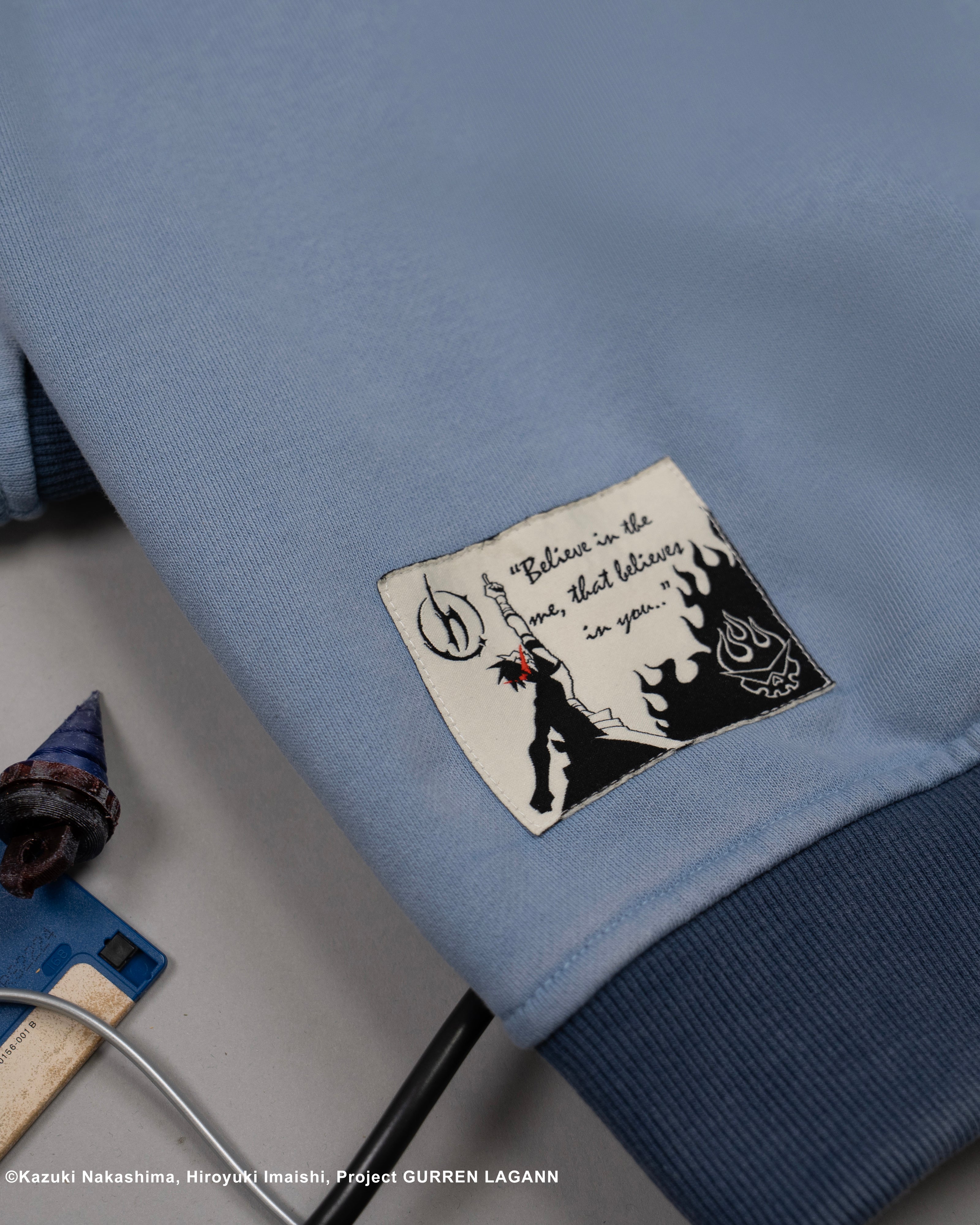 light blue Kamina subtle character hoodie Gurren Lagann
