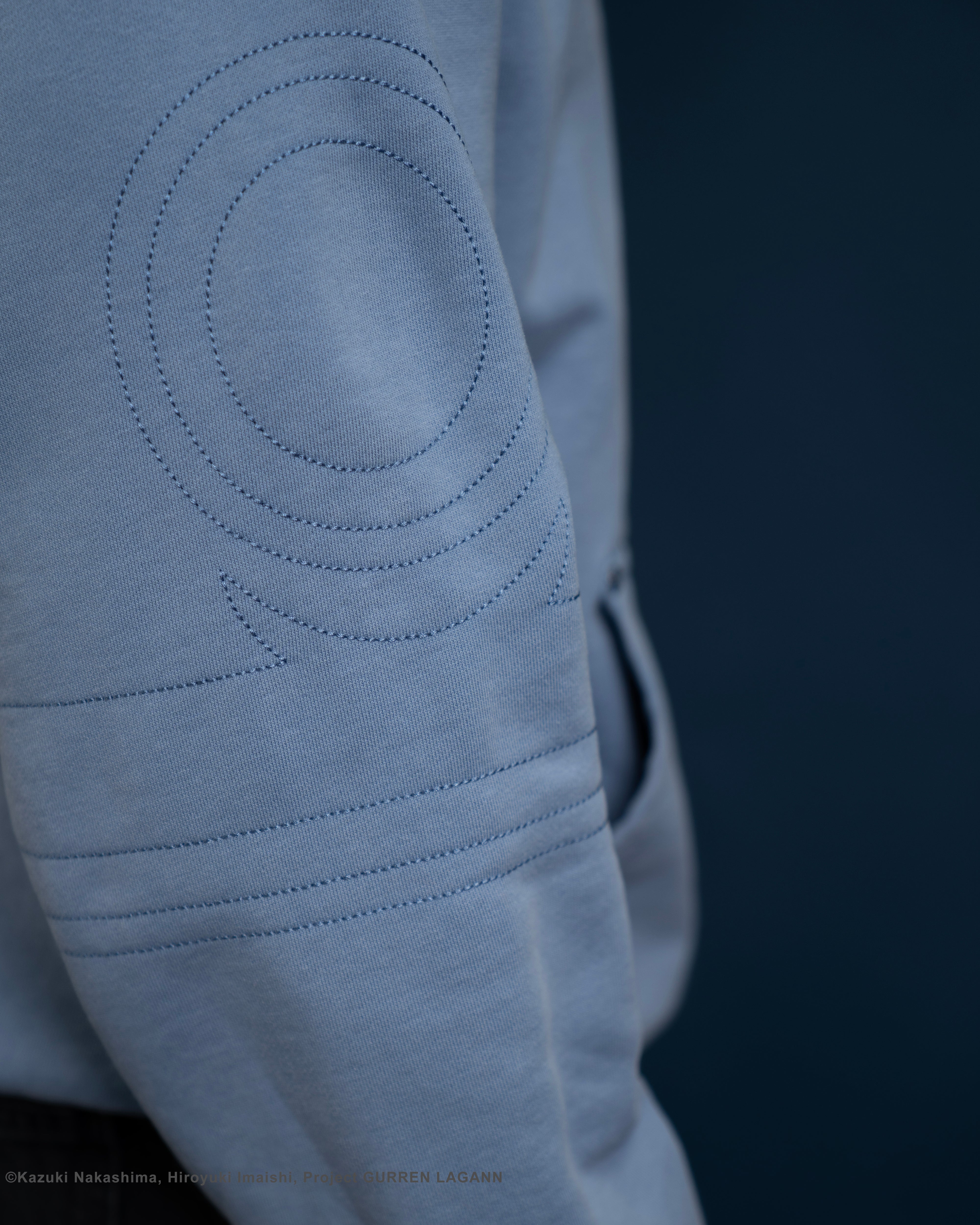 light blue Kamina subtle character hoodie Gurren Lagann
