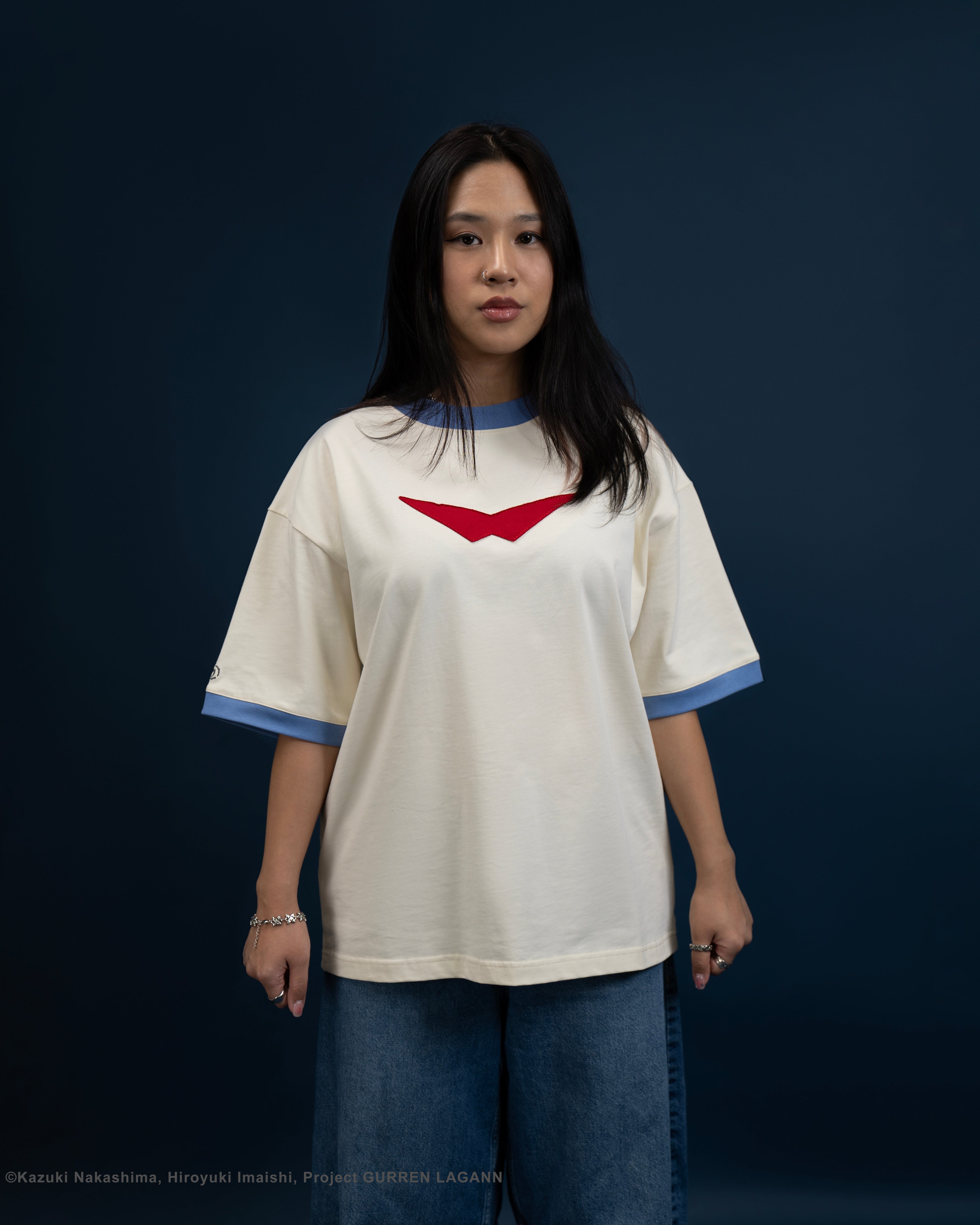 Gurren Lagann sublte anime character cream short sleeve tee