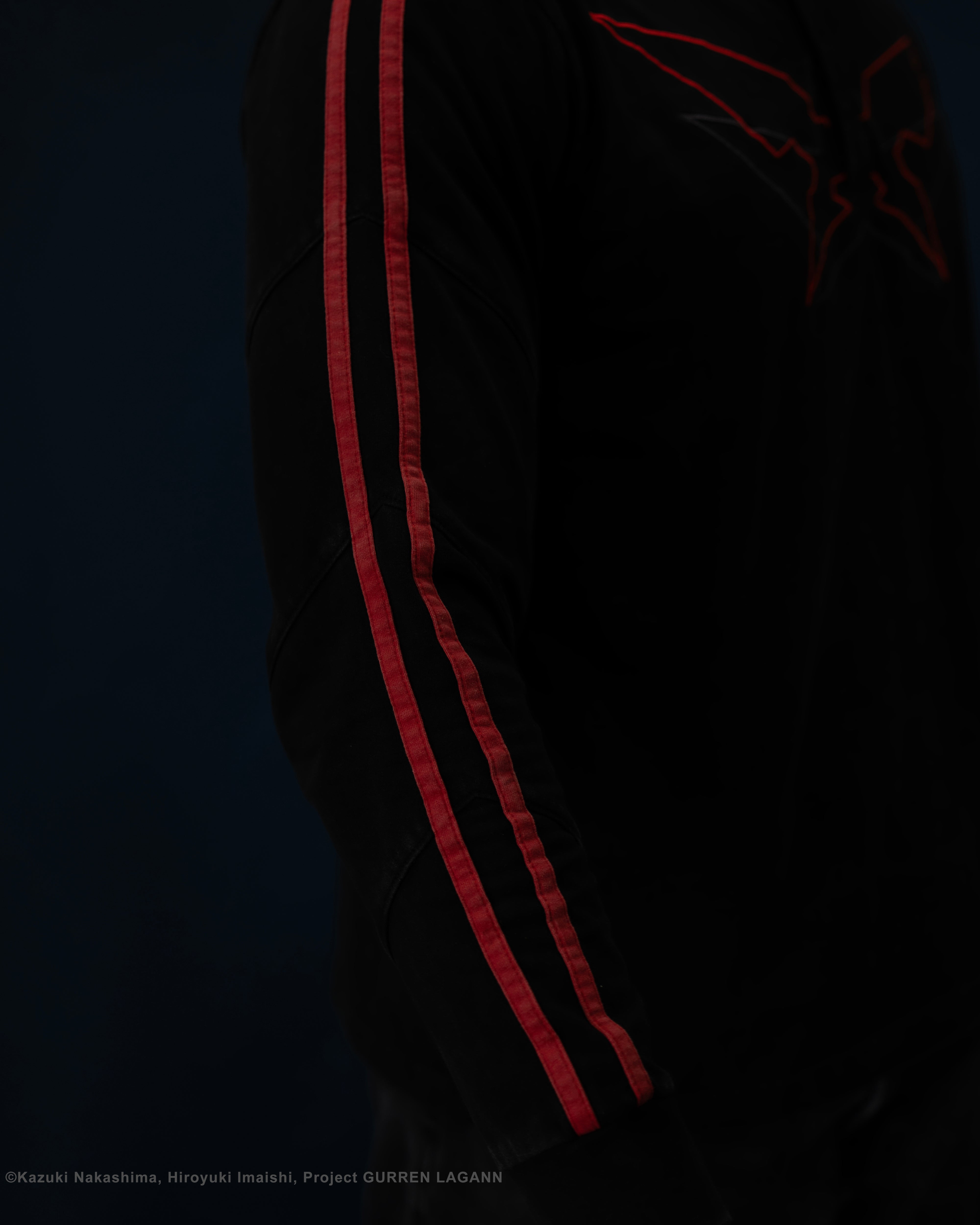 Gurren Lagann Simon black long sleeve henley