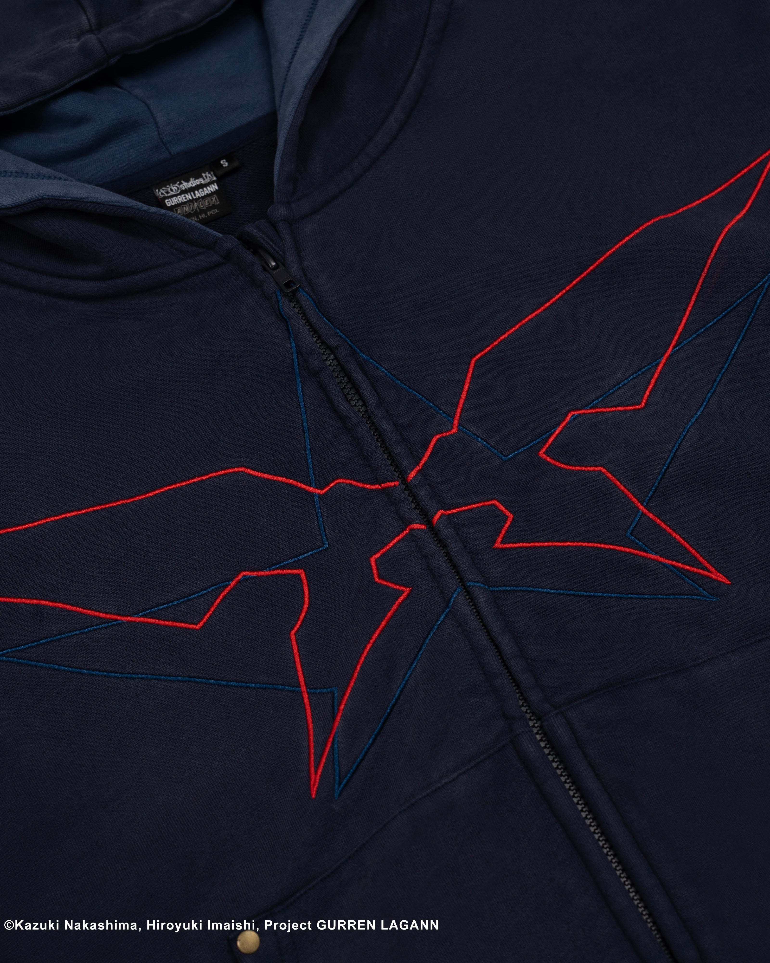 Simon Gurren Lagann zip-up blue