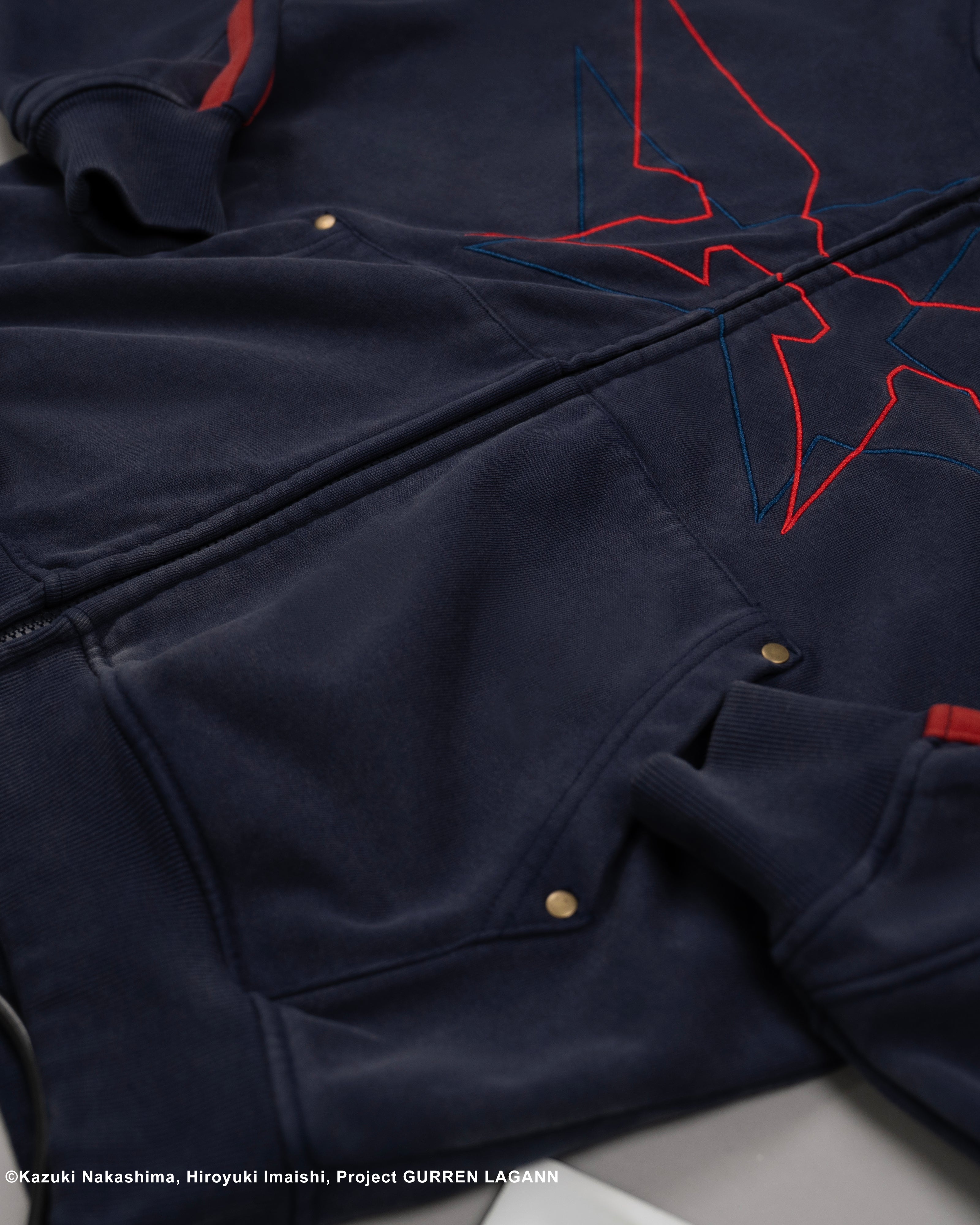 Simon Gurren Lagann zip-up blue