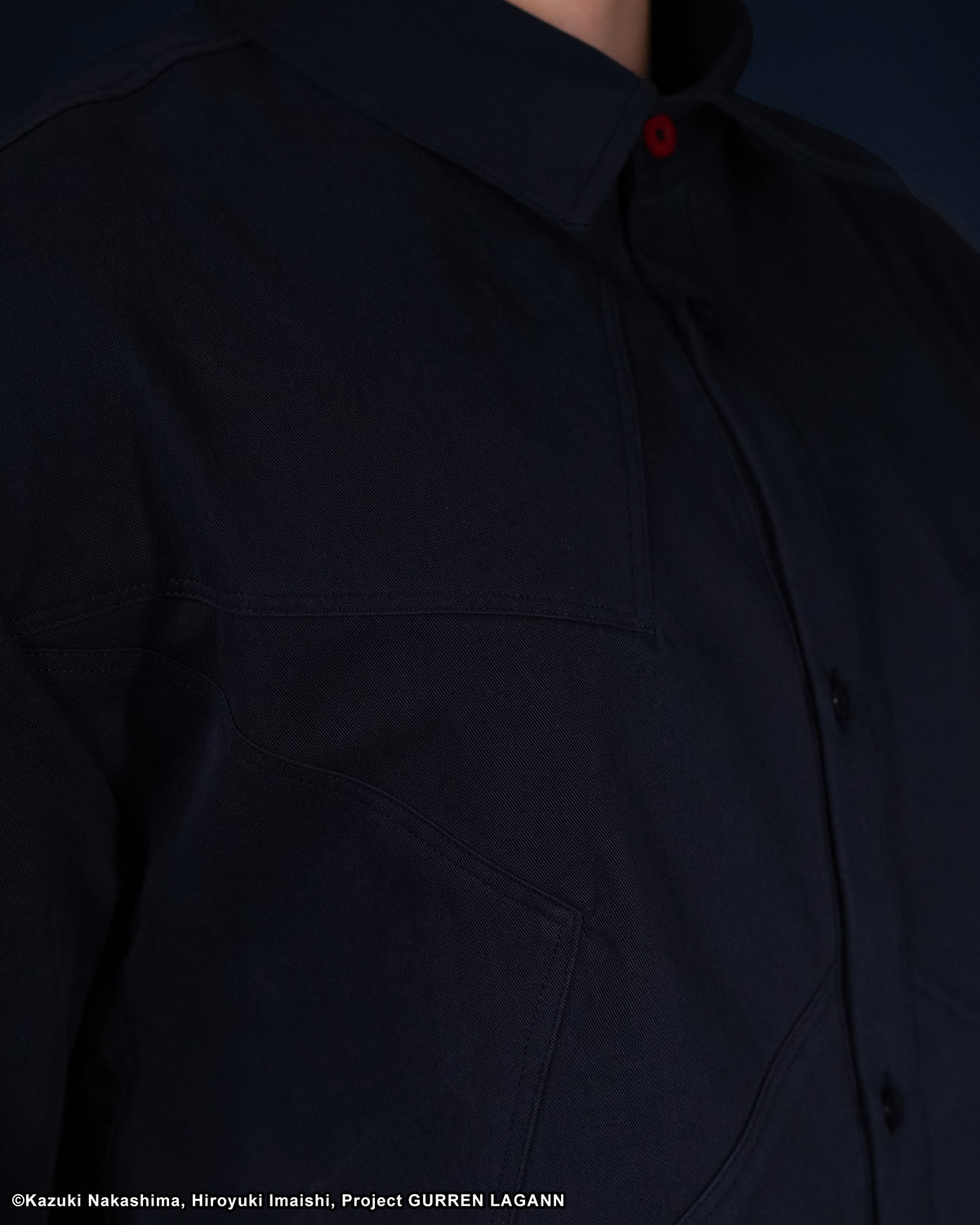 SIMON GURREN LAGANN BUTTON UP NAVY