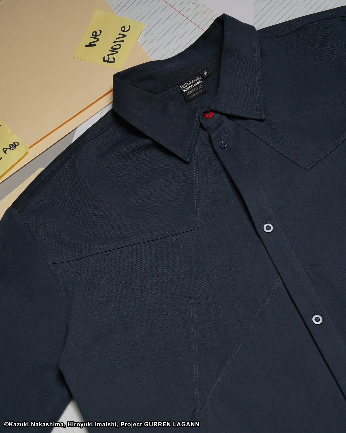 SIMON GURREN LAGANN BUTTON UP NAVY