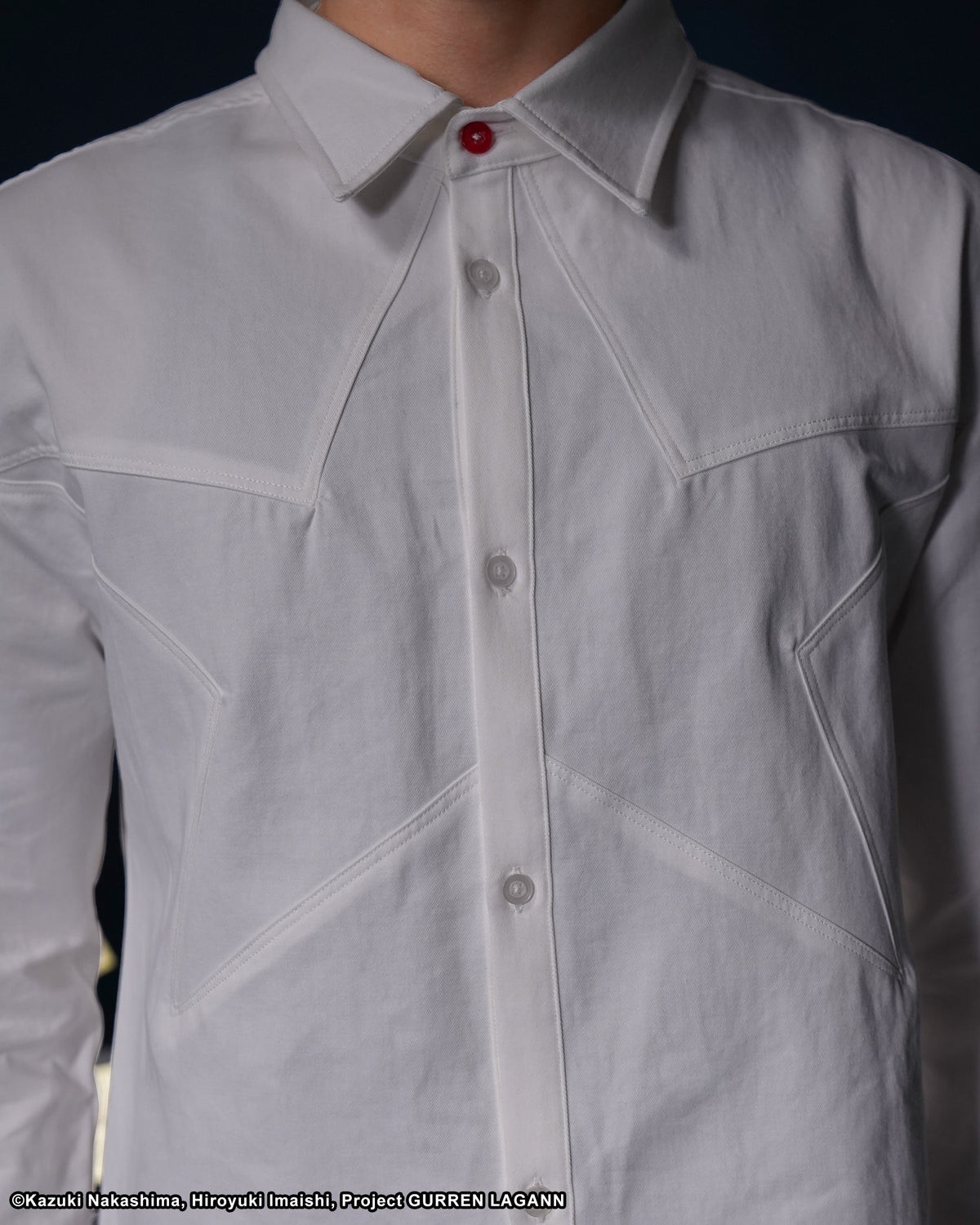 GURREN LAGANN WHITE BUTTON UP SIMON