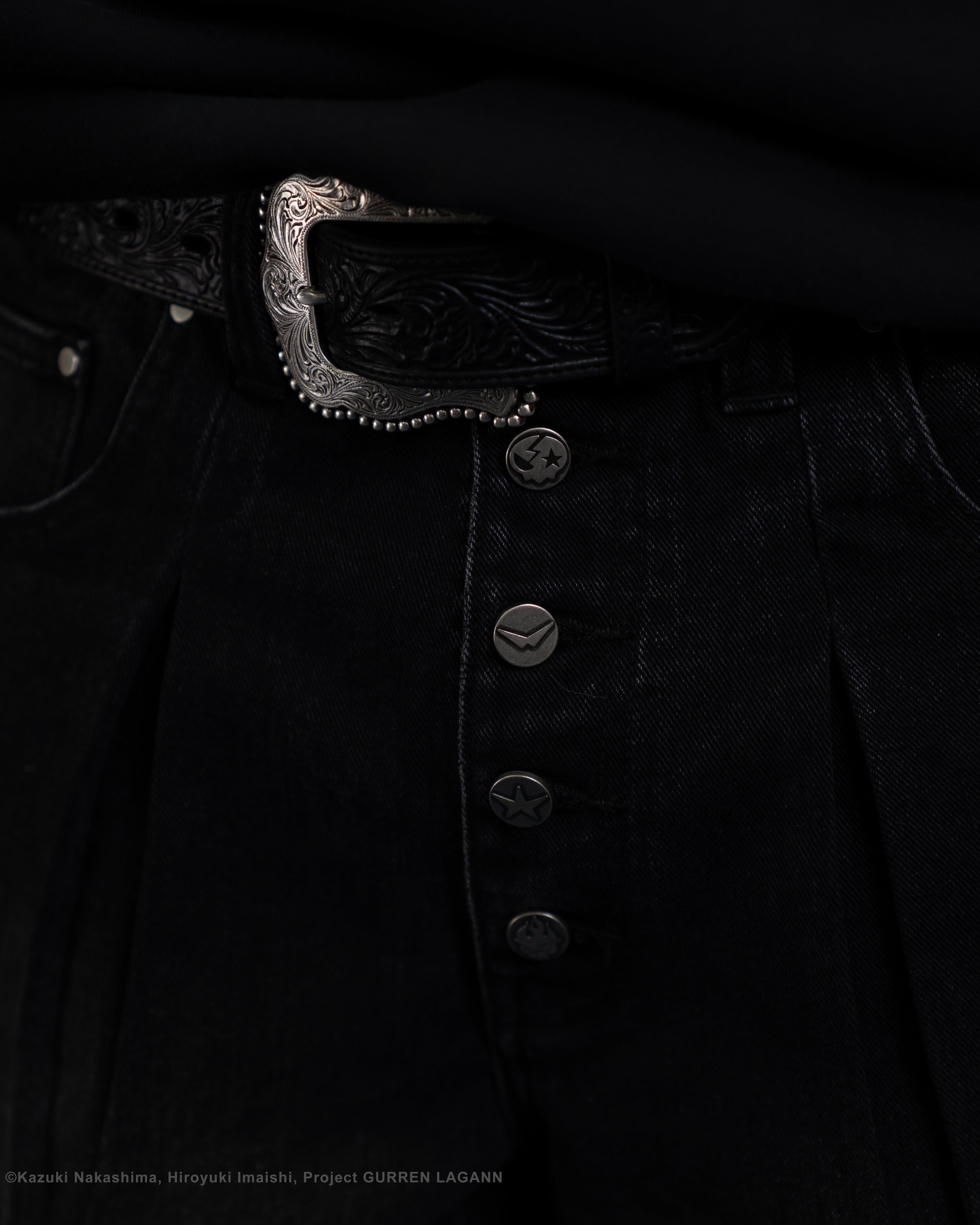 Black denim jorts Yoko Gurren Lagann