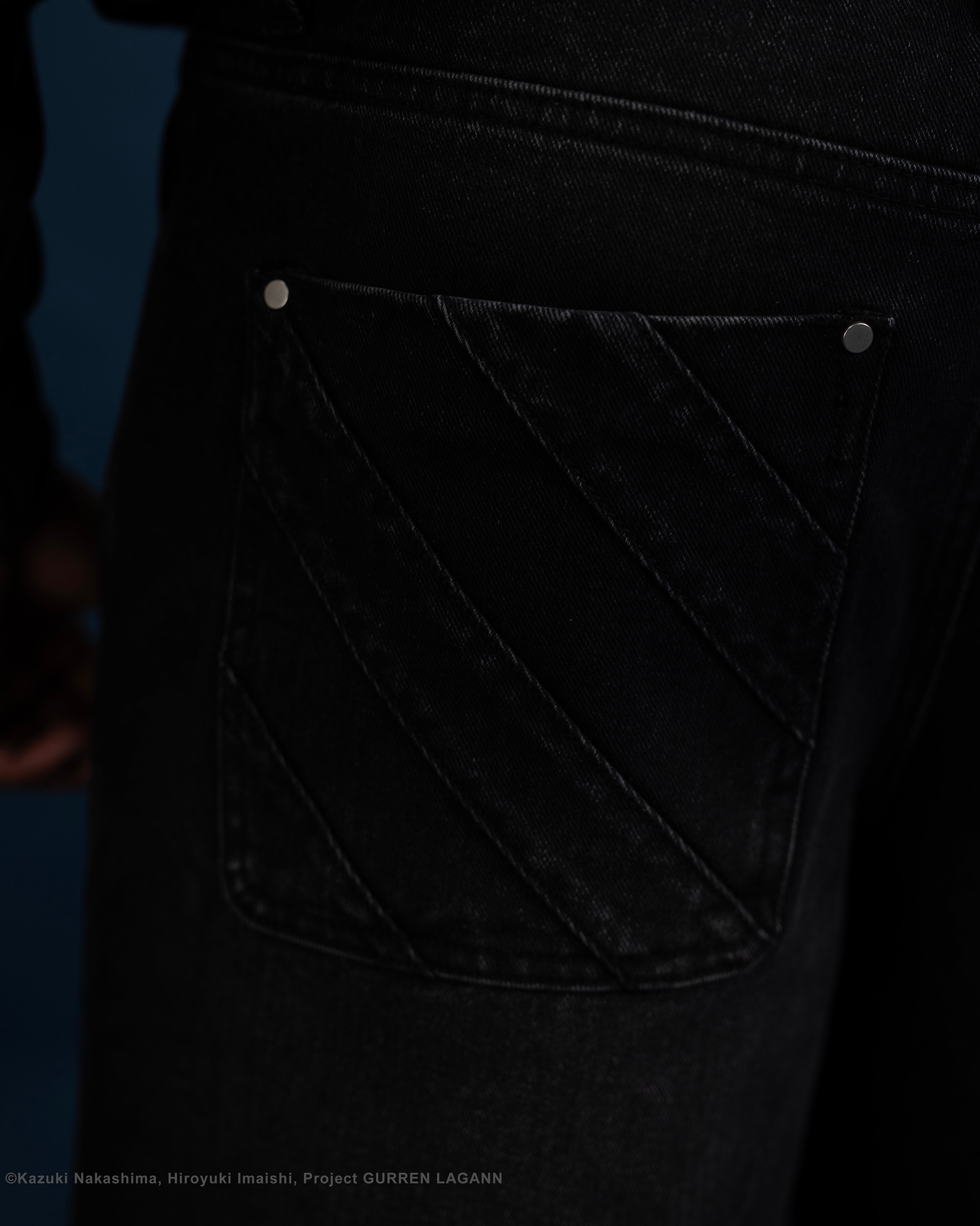 Black denim jorts Yoko Gurren Lagann