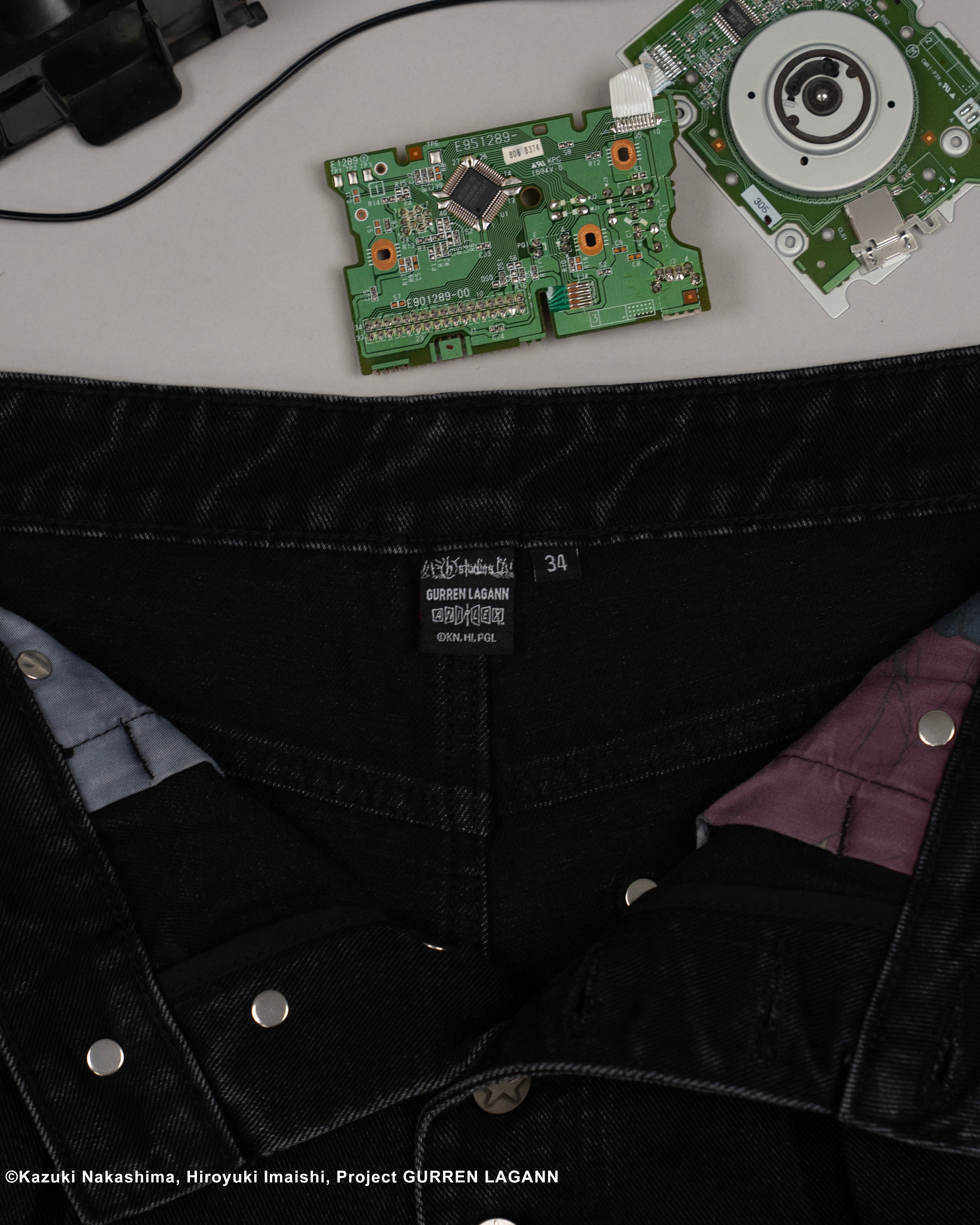 Black denim jorts Yoko Gurren Lagann