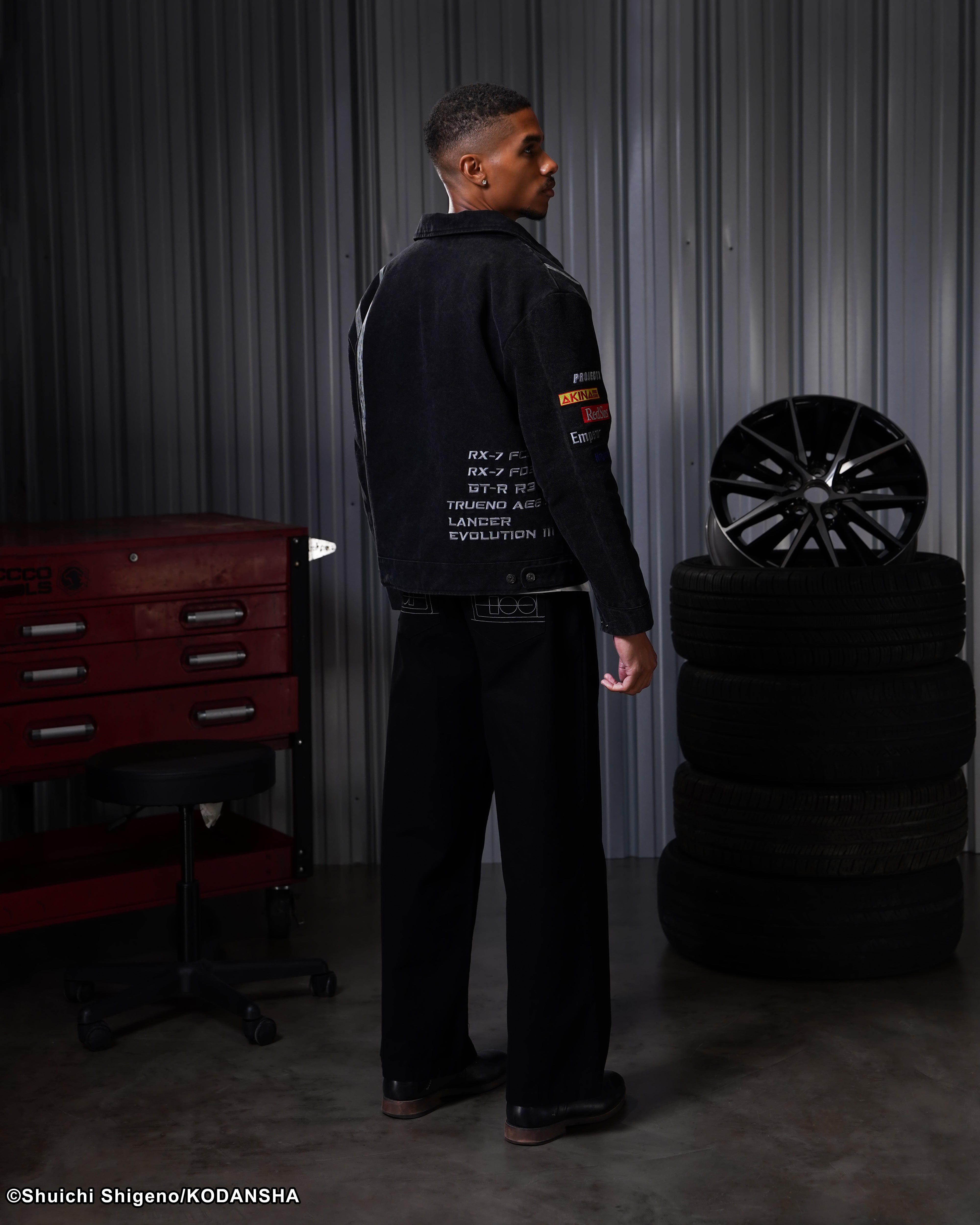 Initial D work racing cotton canvas jacket