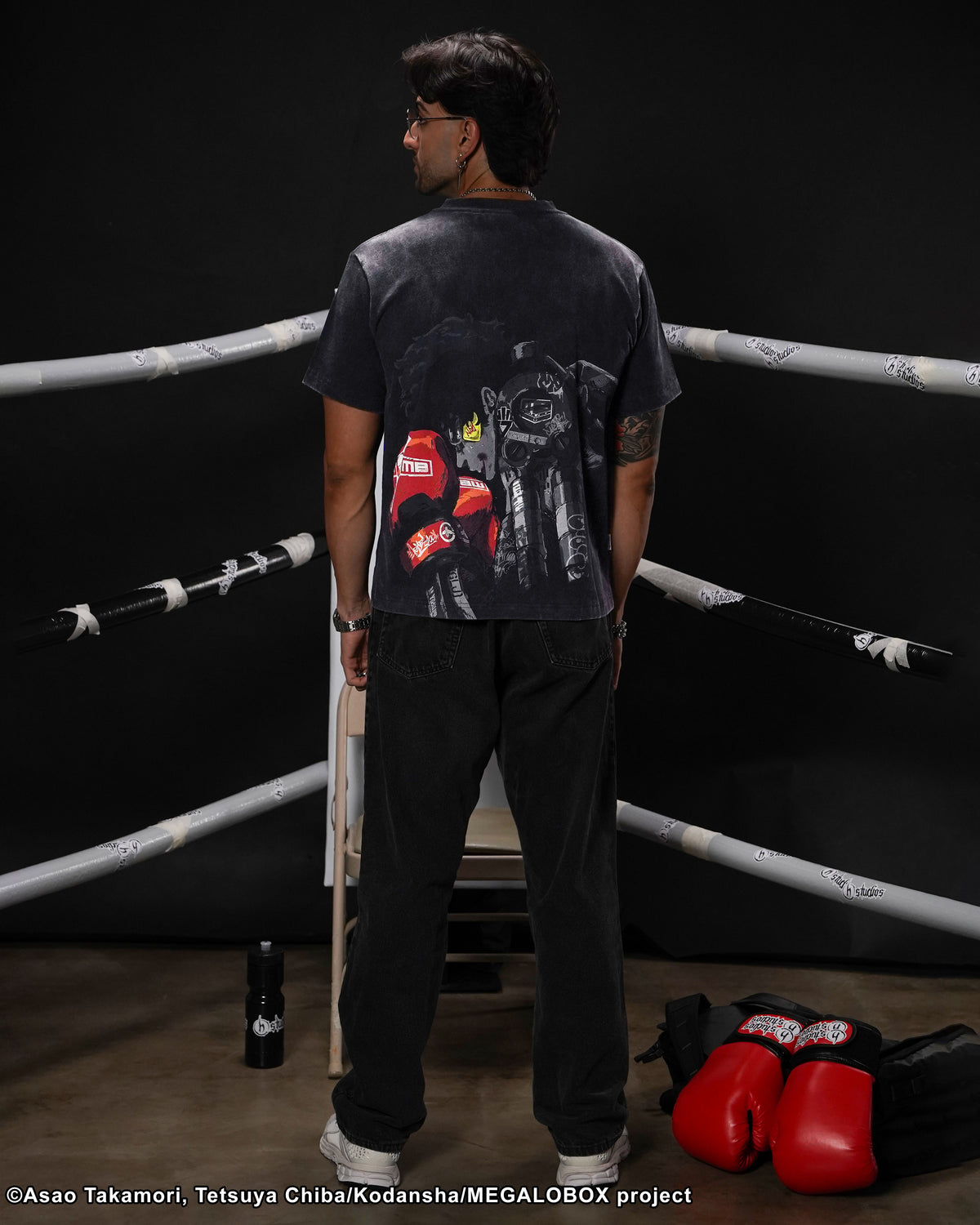 MEGALOBOX BLACK BOXING TEE SHIRT