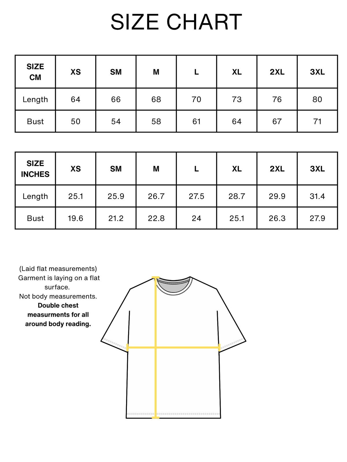 SIZE CHART MEGALOBOX TEE