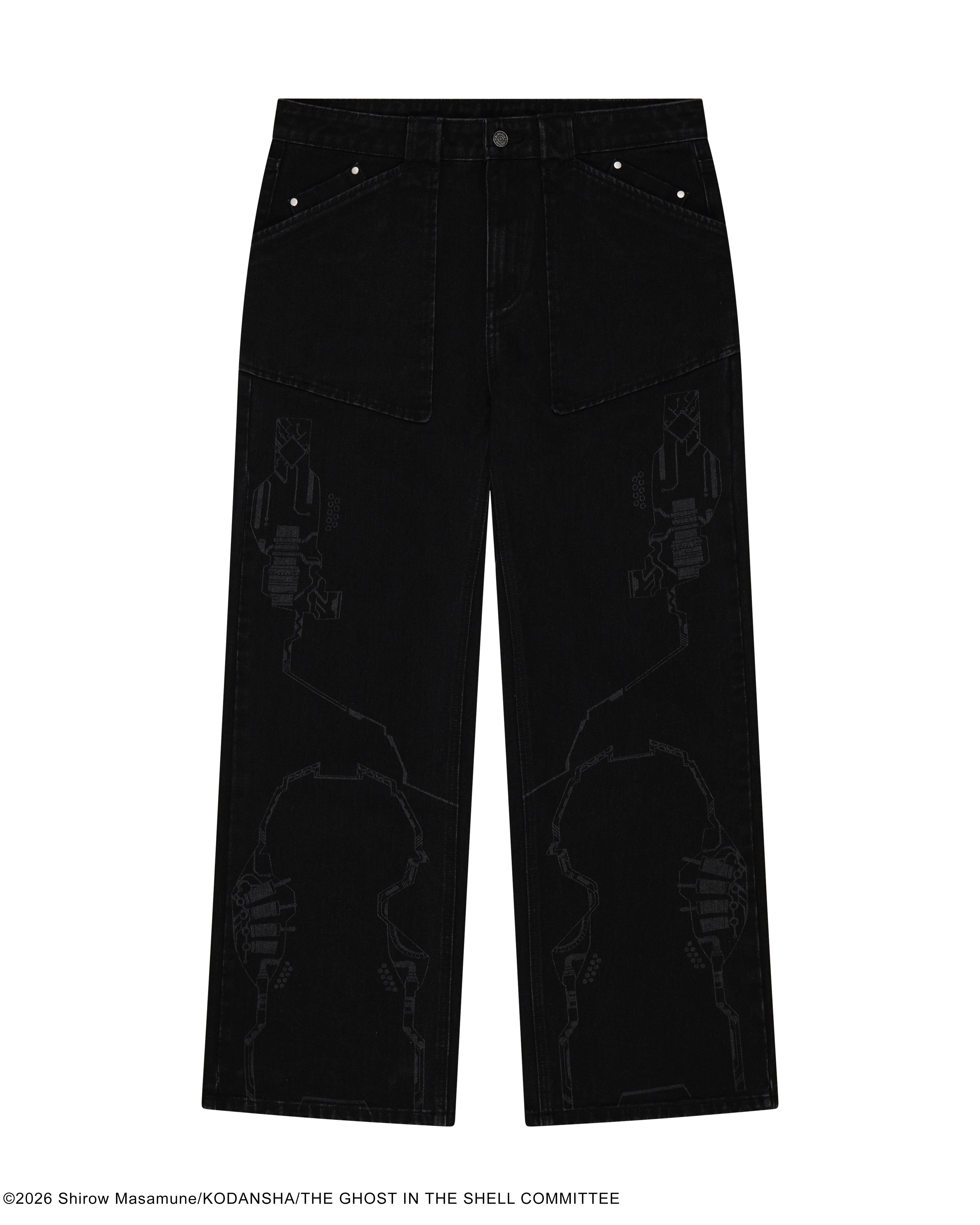 The Ghost in the Shell, black cyber denim jeans