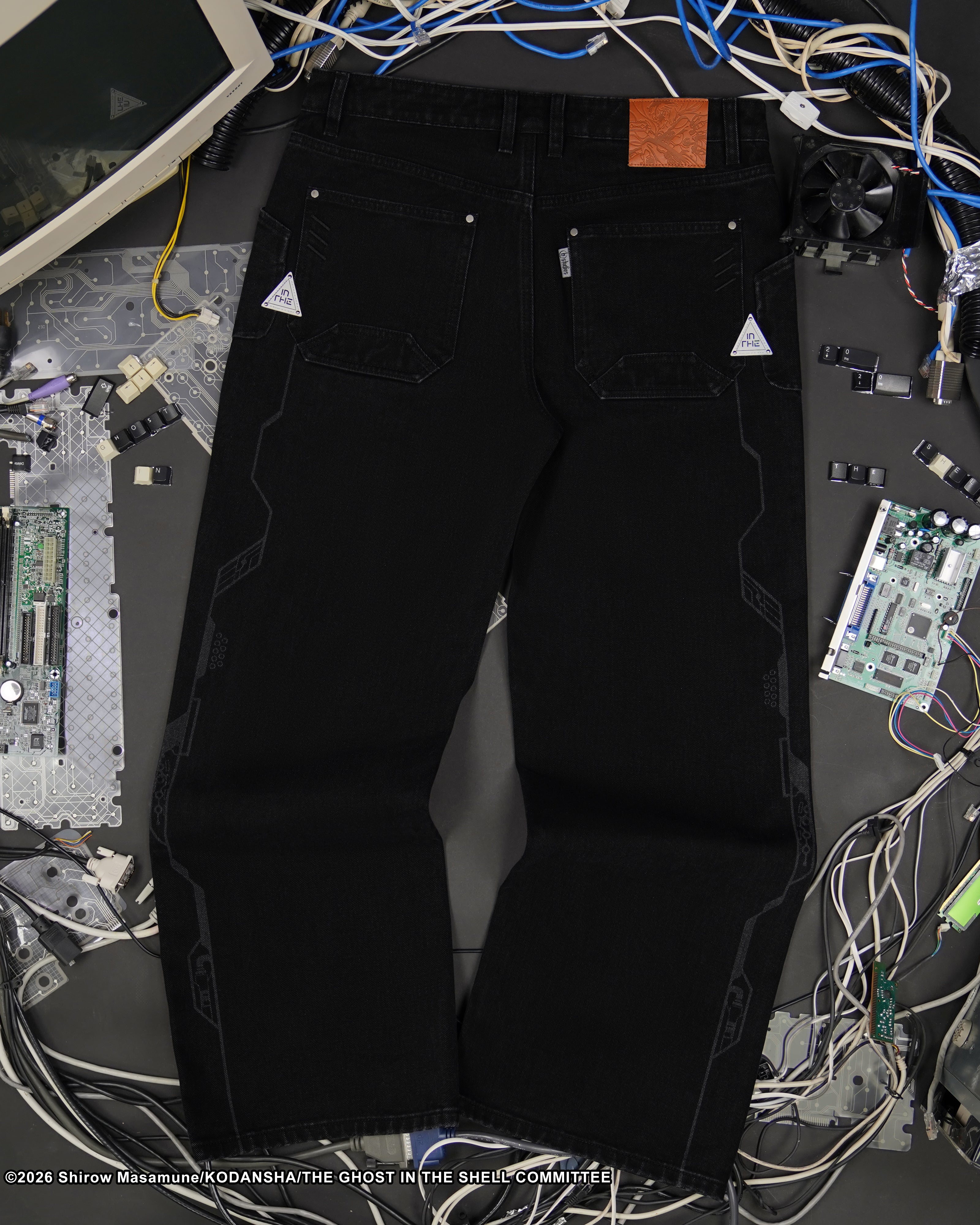 The Ghost in the Shell, black cyber denim jeans