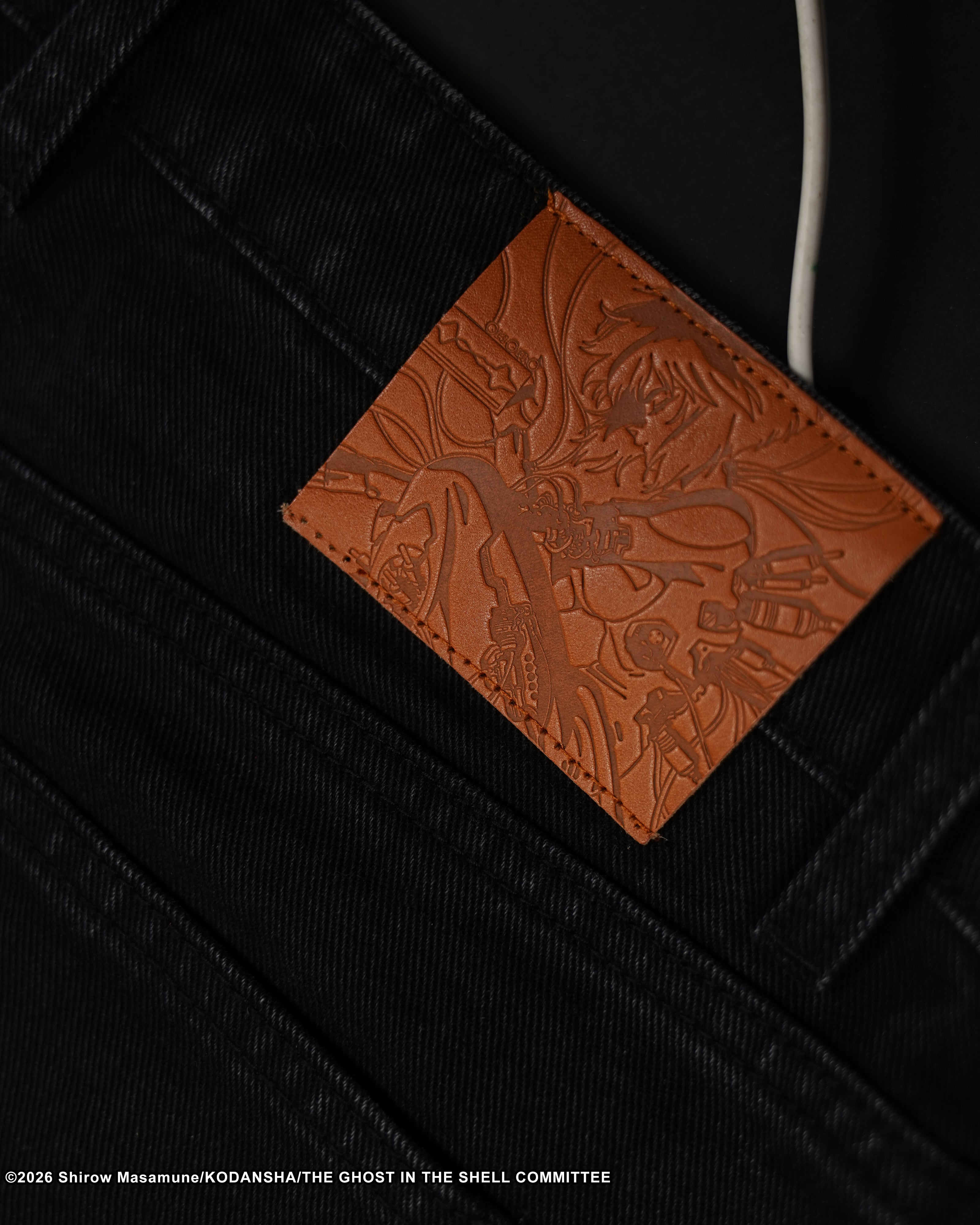 The Ghost in the Shell, black cyber denim jeans