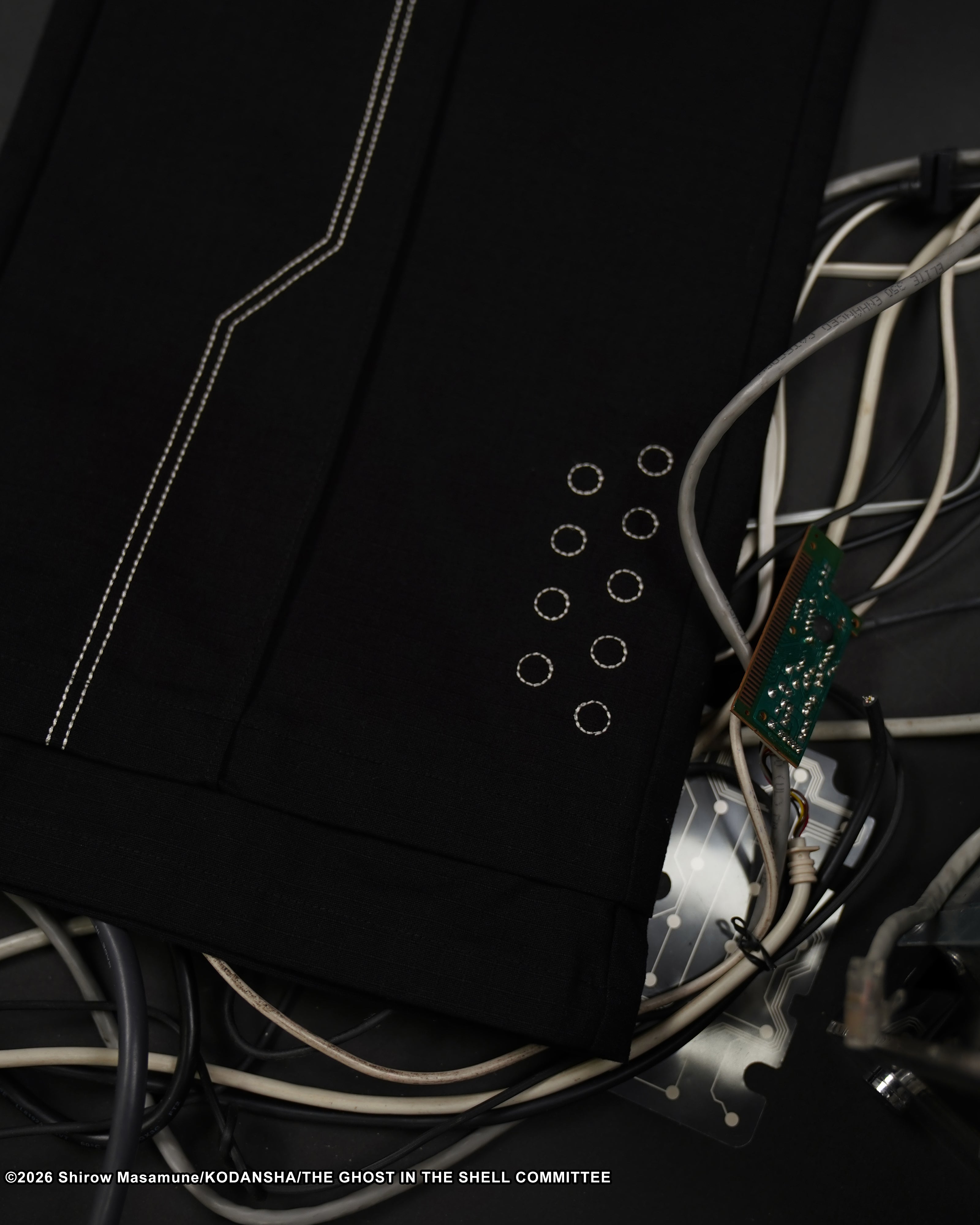 The Ghost in the Shell Ghost splice trousers in black