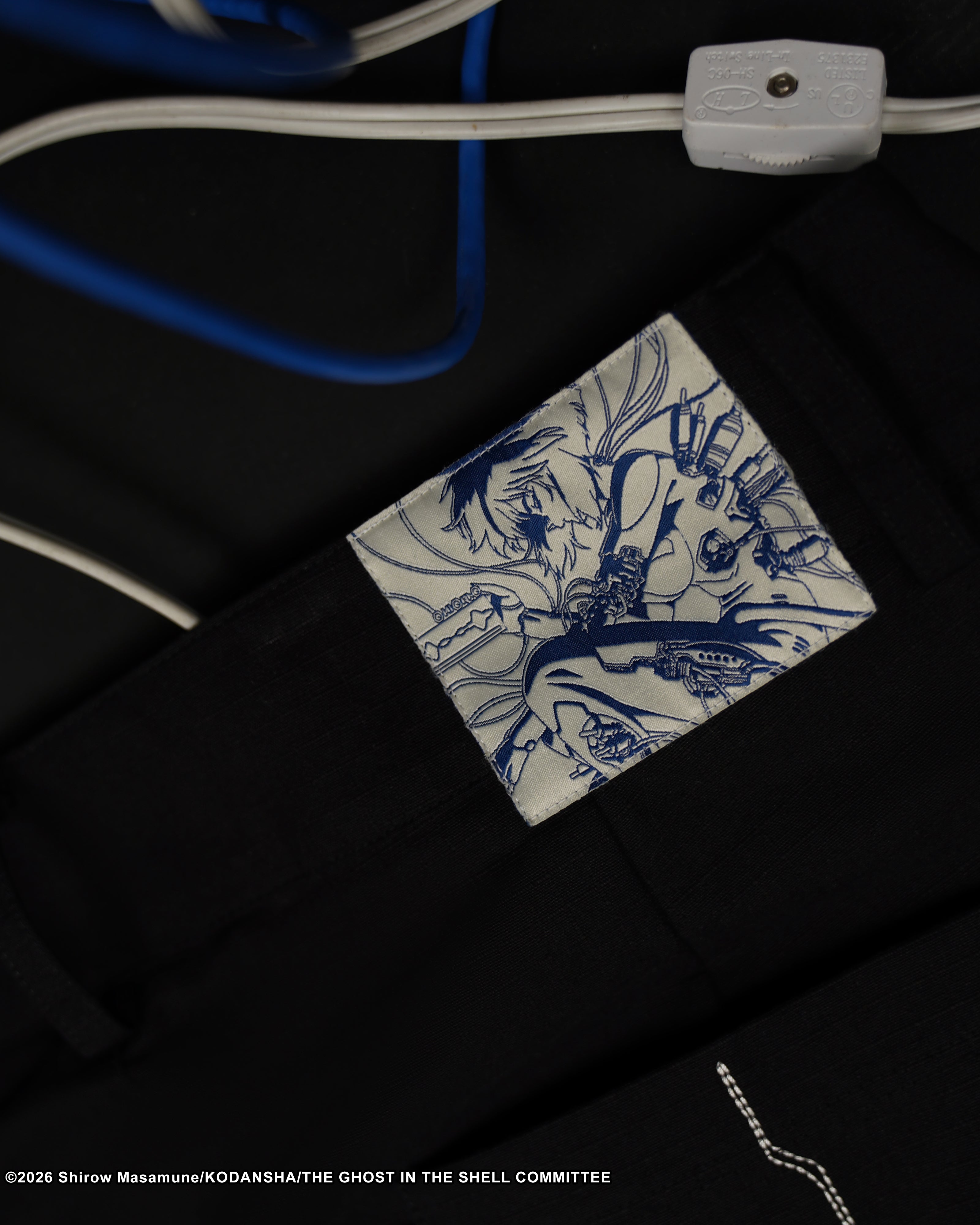 The Ghost in the Shell Ghost splice trousers in black