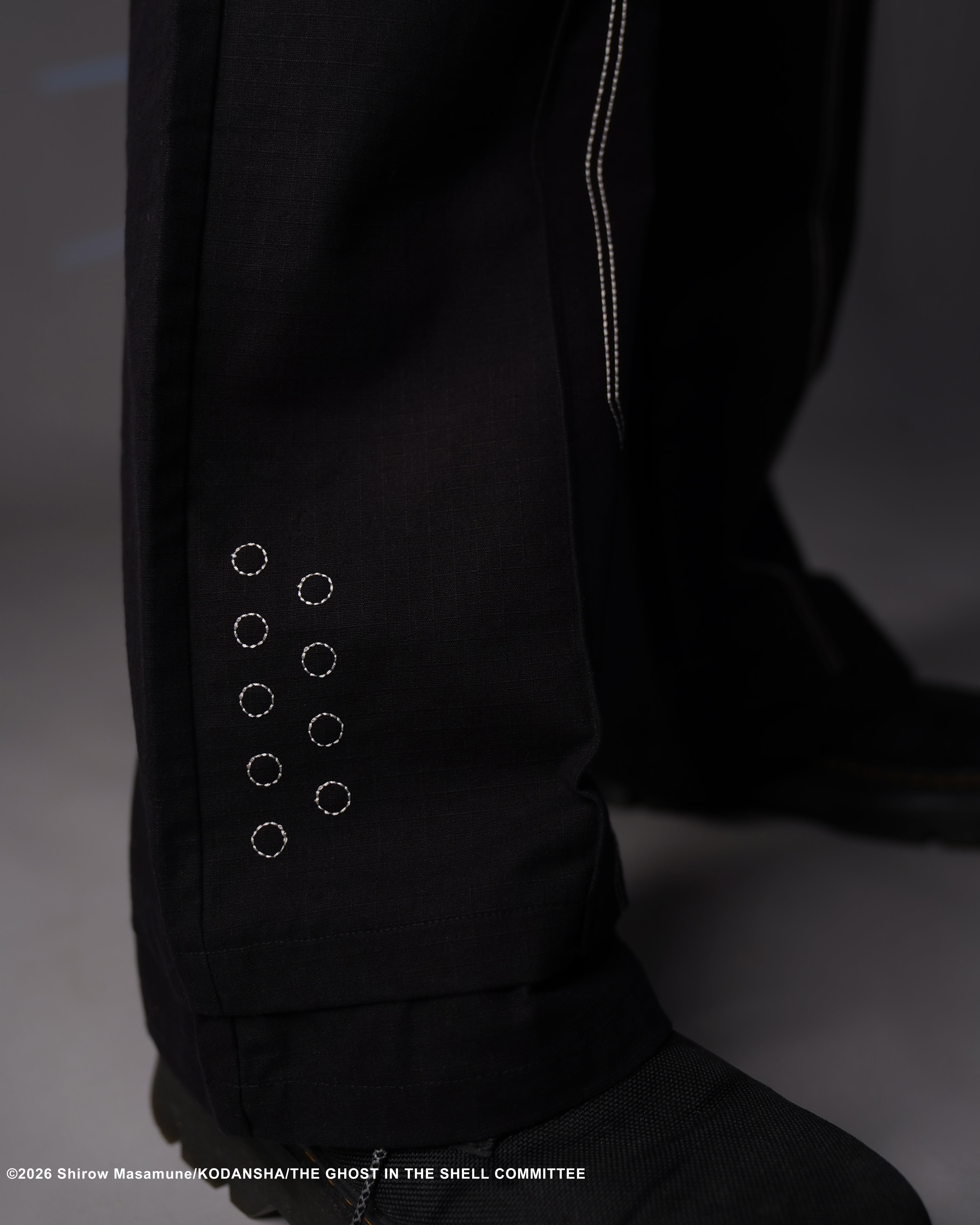 The Ghost in the Shell Ghost splice trousers in black