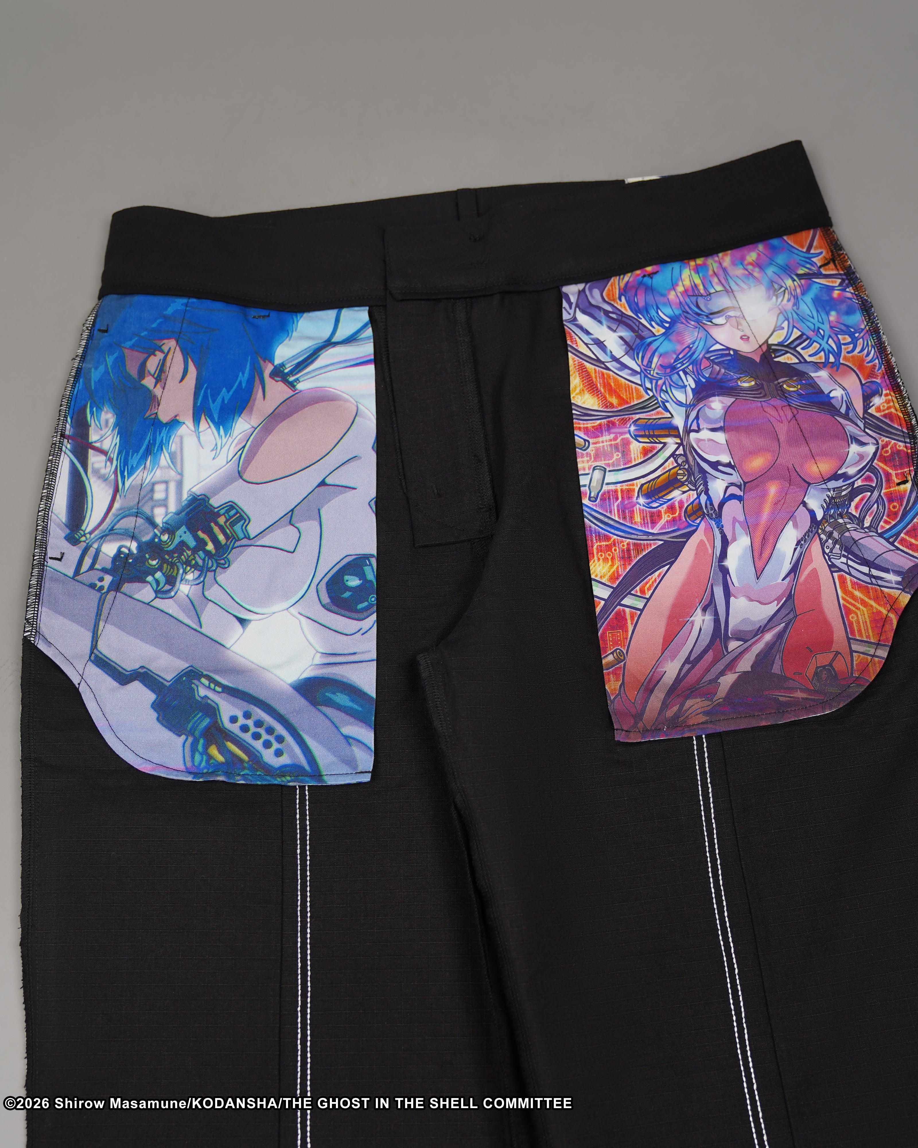 The Ghost in the Shell Ghost splice trousers in black