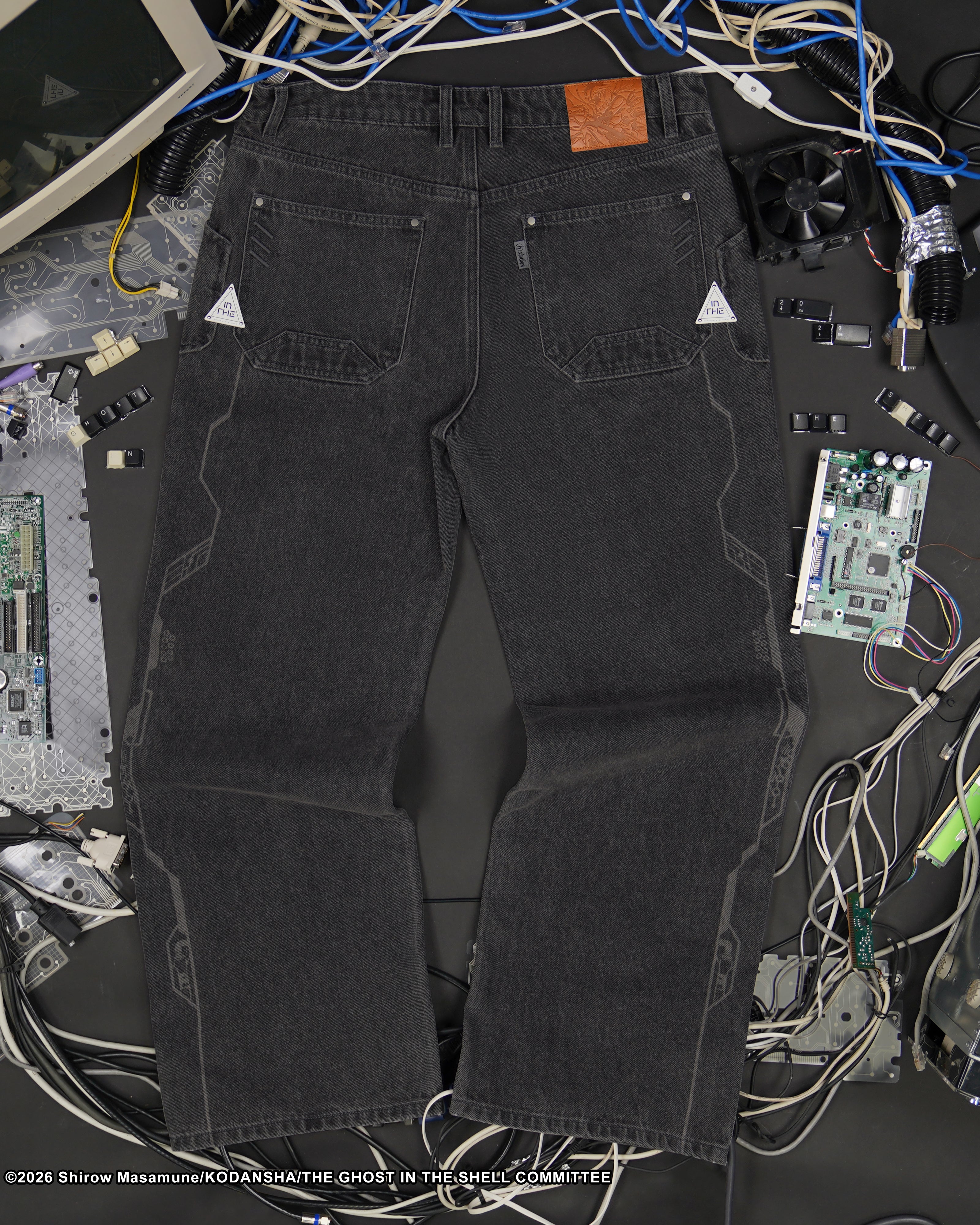 The Ghost in the Shell, grey cyber denim jeans
