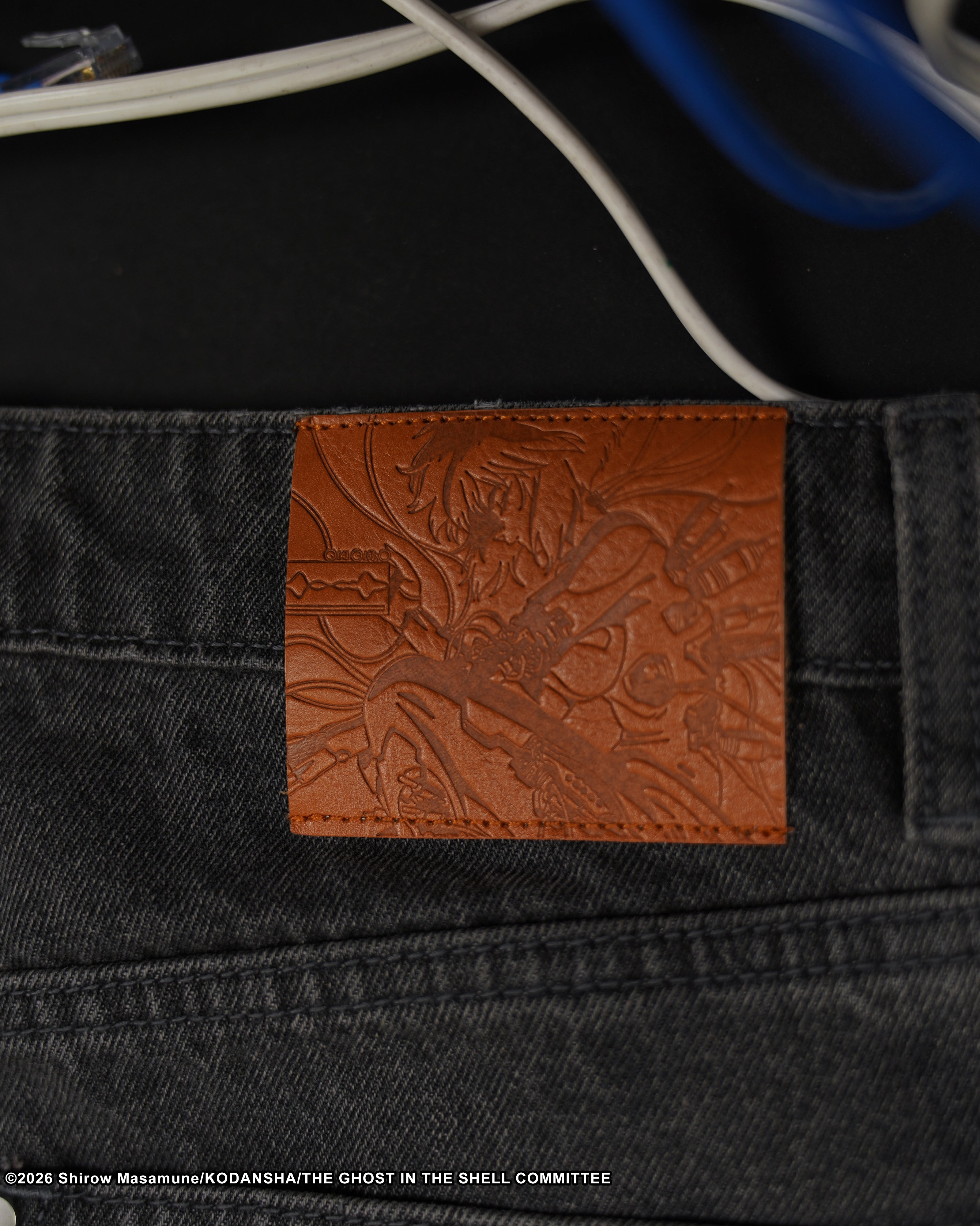 The Ghost in the Shell, grey cyber denim jeans