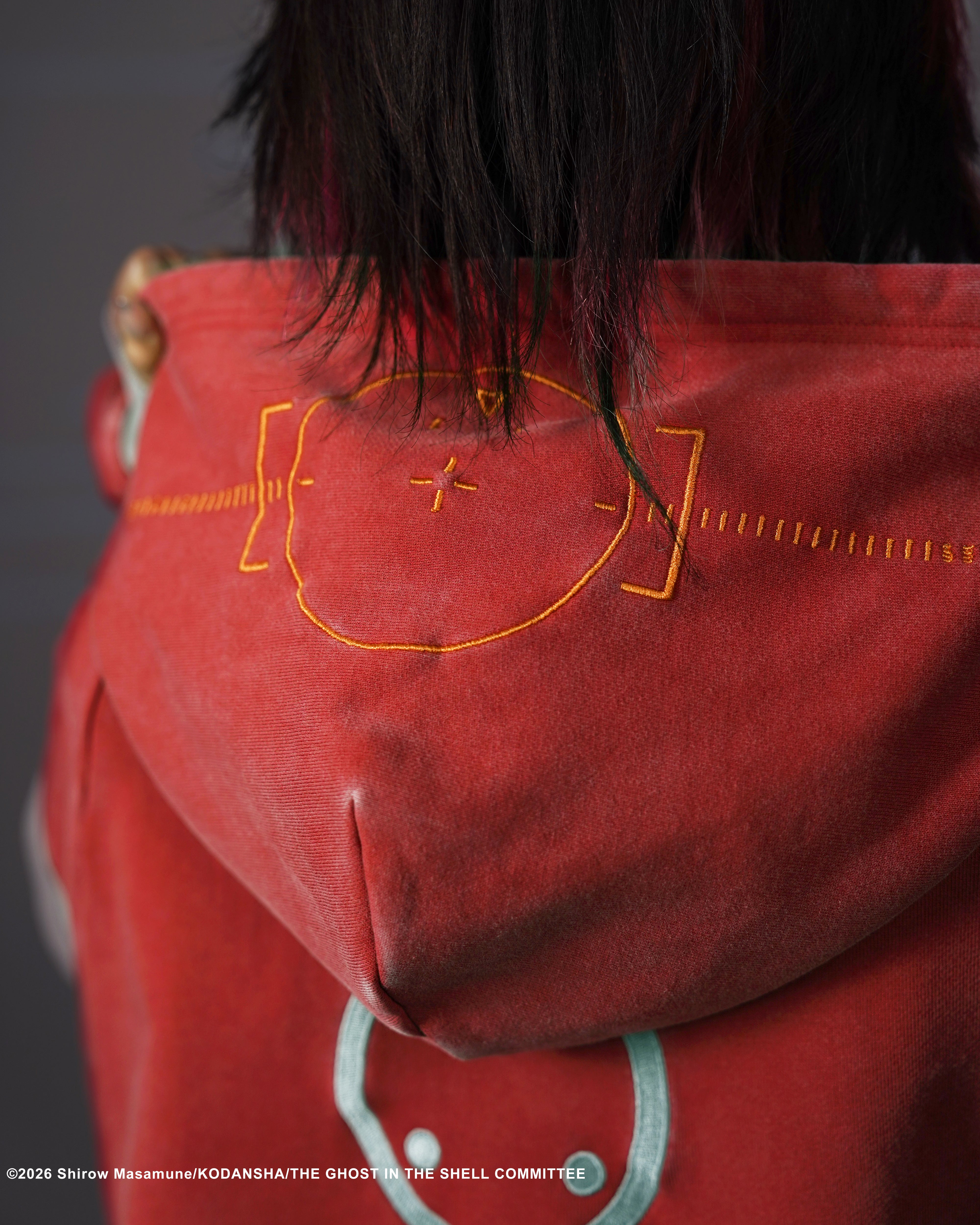 The Ghost in the Shell Fuchikoma logo patch armored paneled hoodie