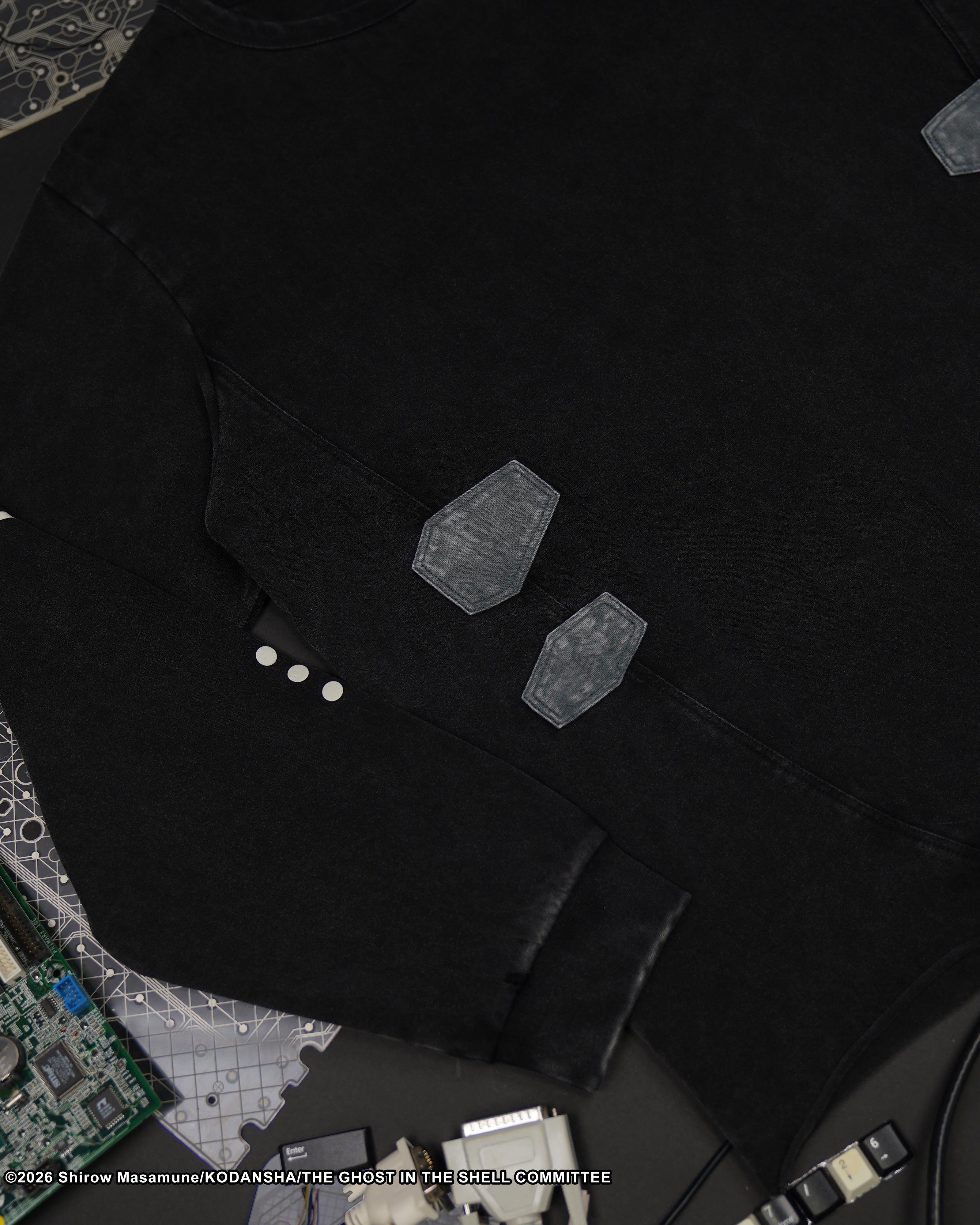 The Ghost in the Shell asymmetrical Henley long sleeve