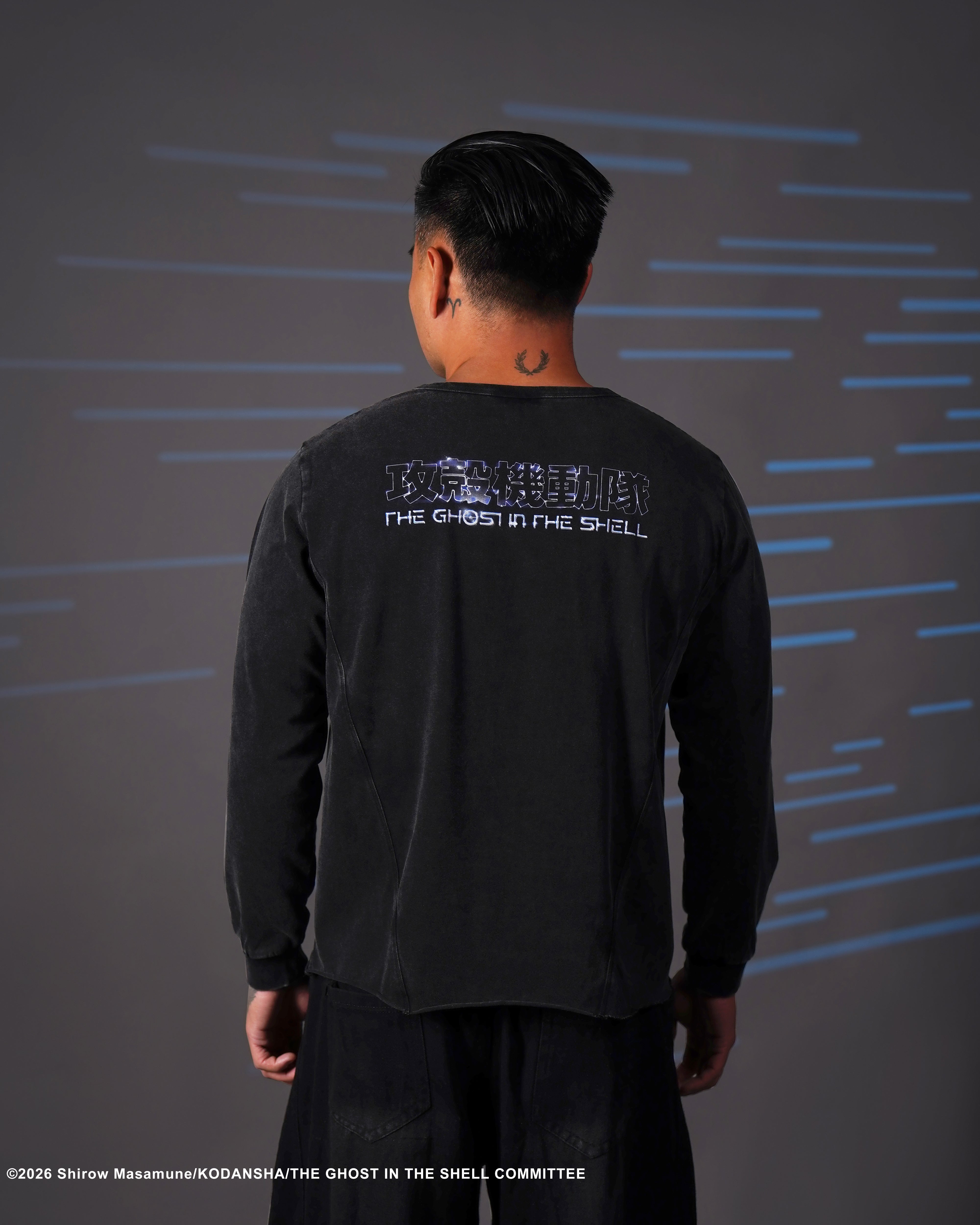 The Ghost in the Shell asymmetrical Henley long sleeve