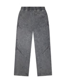 Gray pants with embroidery design on a white background
