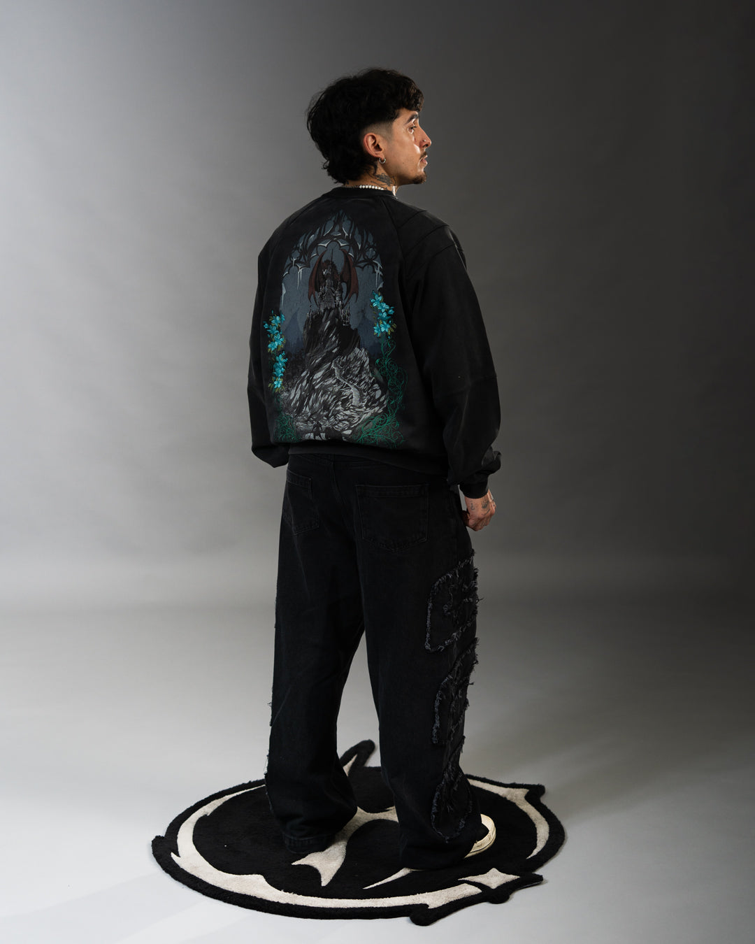 新品✨【Satellite・人工衛星】Sweatshirt Set Up 黒 Streetwear Crewnecks – Hashira Studios