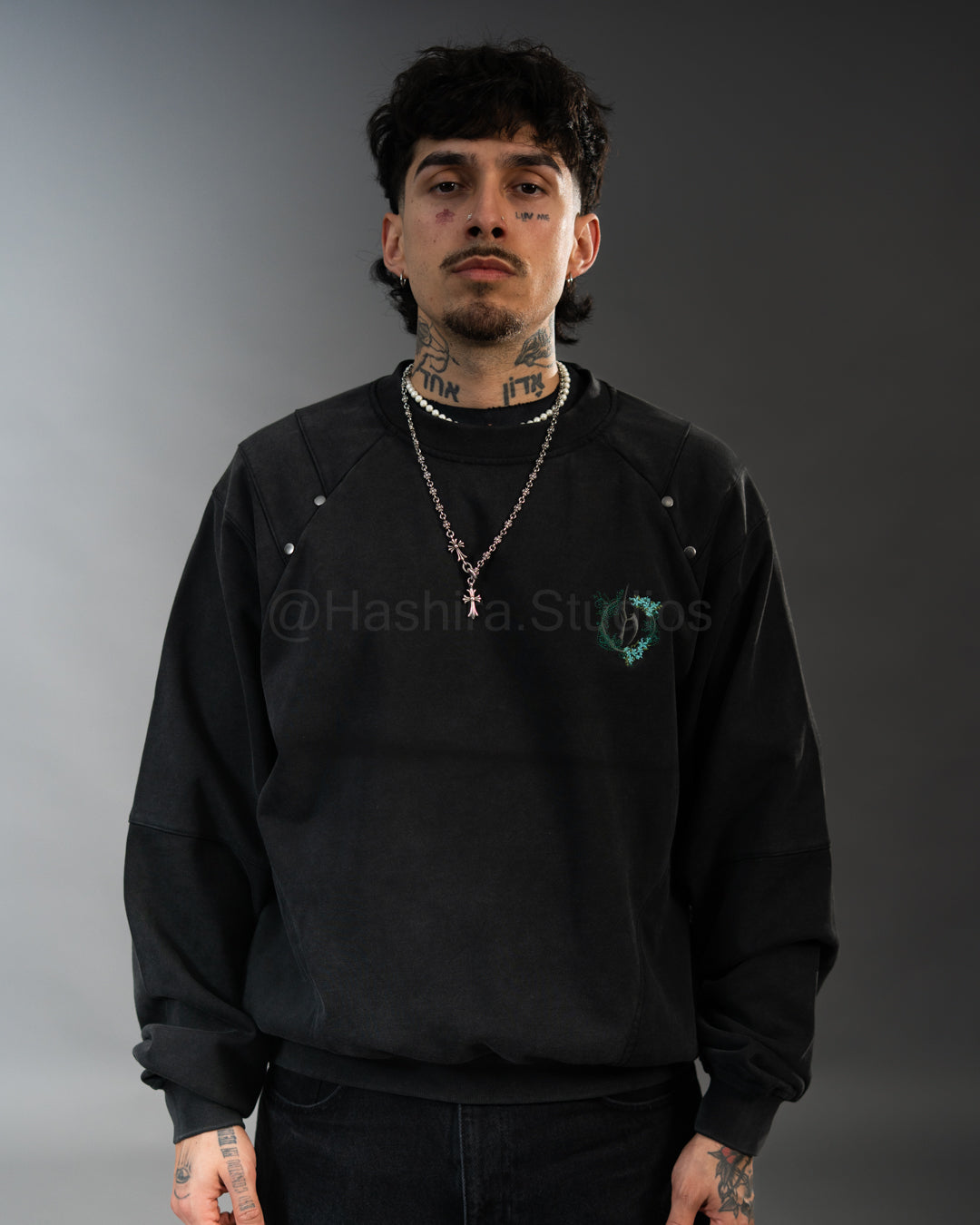 新品✨【Satellite・人工衛星】Sweatshirt Set Up 黒 Sweatshirts - MSCH Copenhagen - MSCHIma Q Logo Hood Sweatshirt