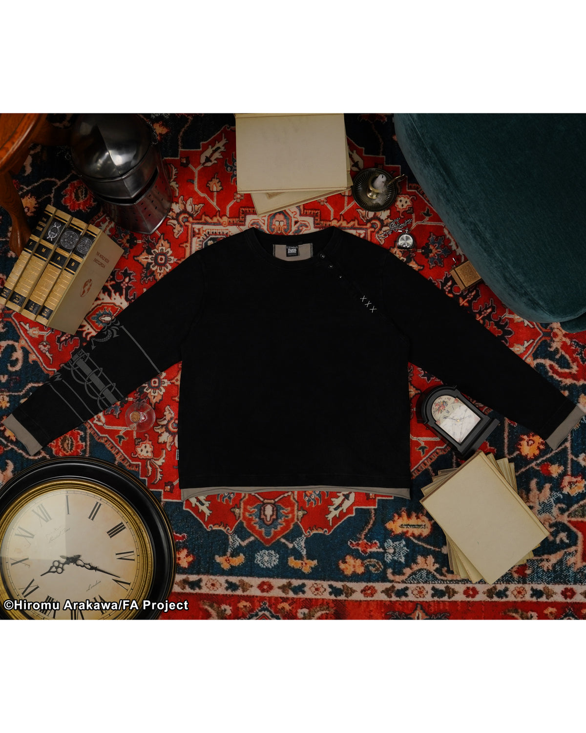 Fullmetal Alchemist black scar inspired asymmetrical Henley 
