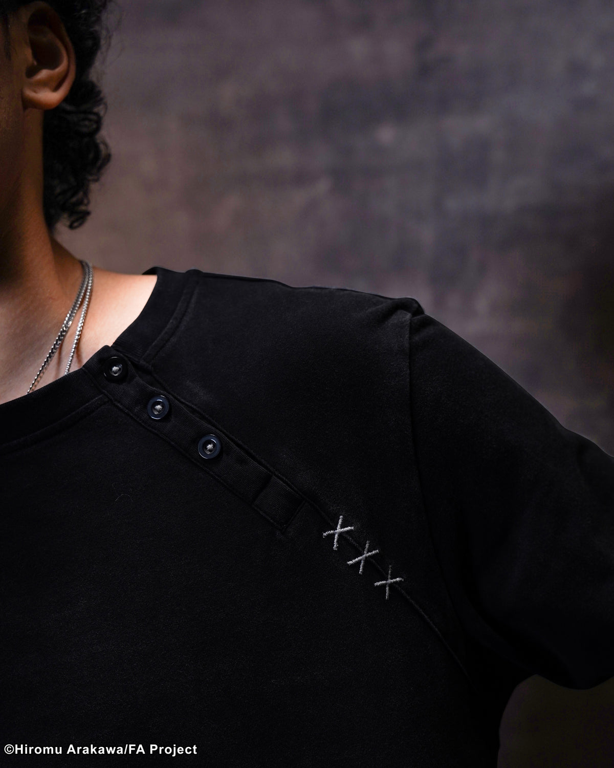 Fullmetal Alchemist black scar inspired asymmetrical Henley 