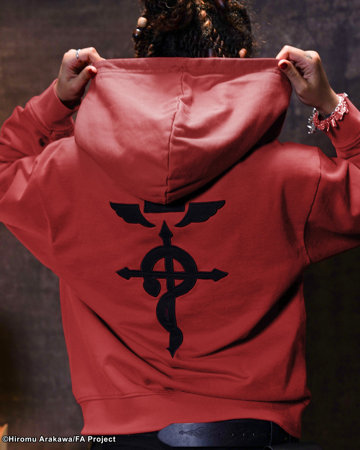 Fullmetal Alchemist Brotherhood Ed Asymmetrical red hoodie 