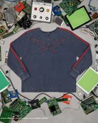 Gurren Lagann Simon blue long sleeve henley 