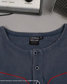 Gurren Lagann Simon blue long sleeve henley 