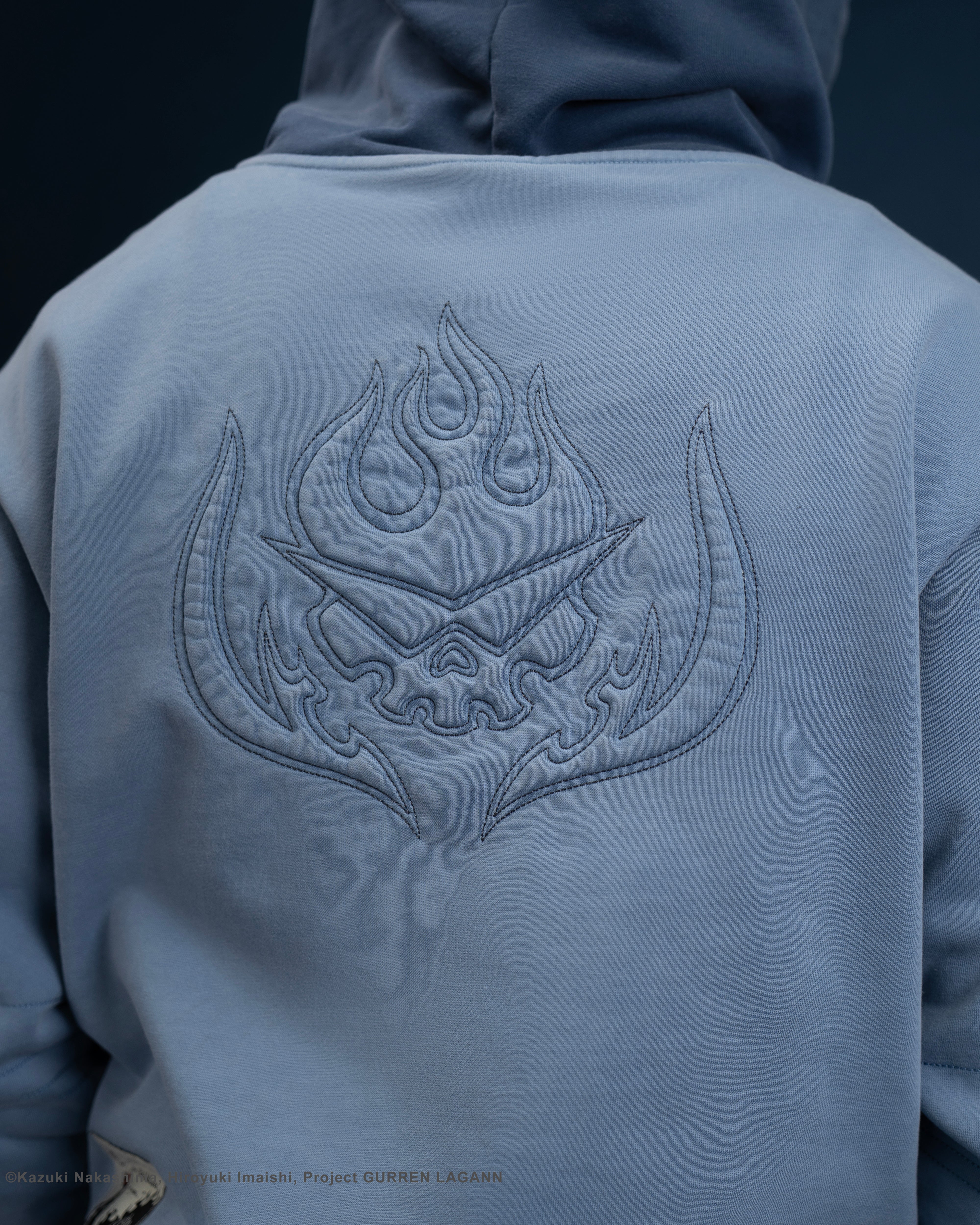 light blue Kamina subtle character hoodie Gurren Lagann