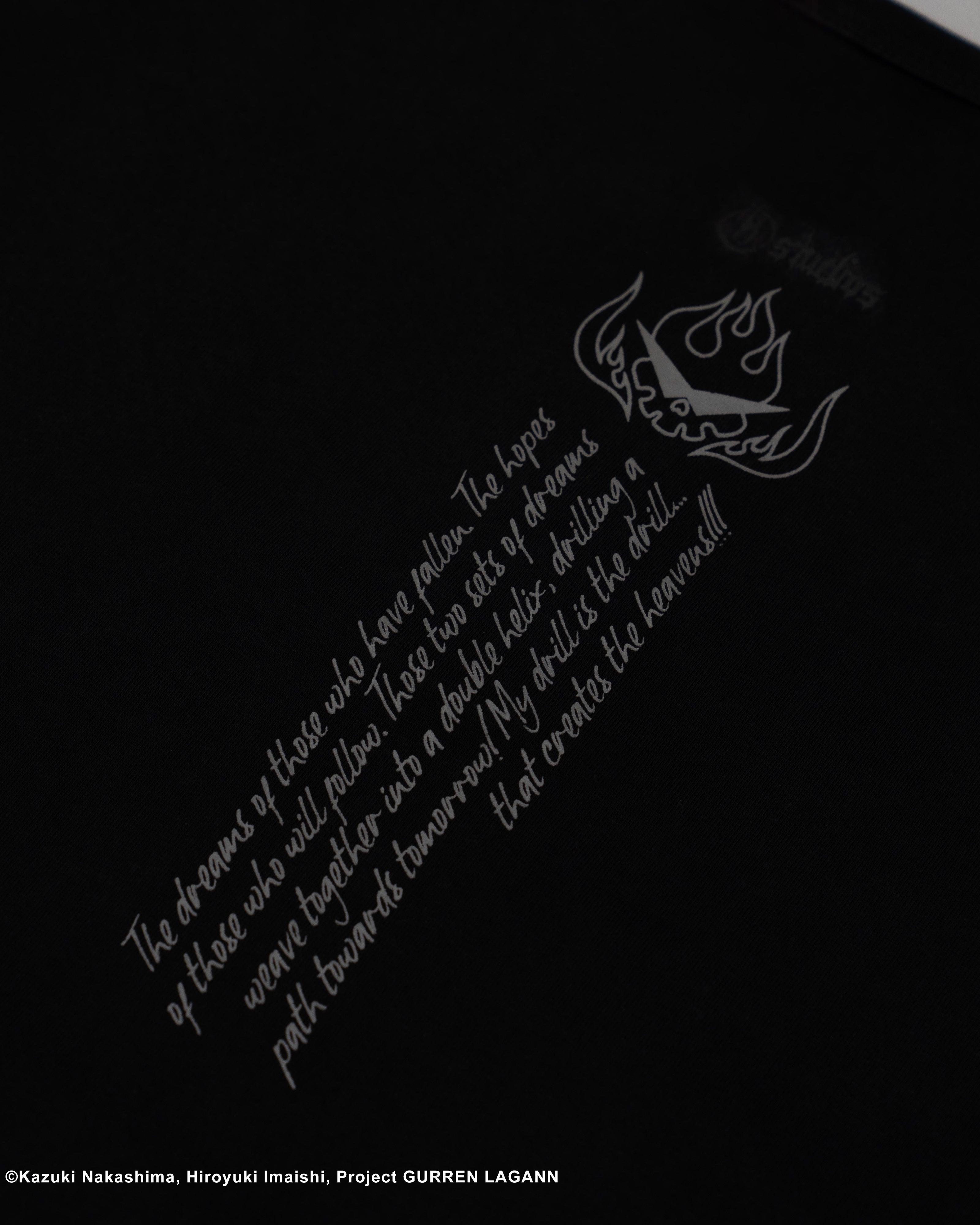 Gurren Lagann Simon black long sleeve henley 