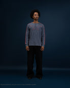 Gurren Lagann Simon blue long sleeve henley 