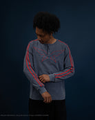 Gurren Lagann Simon blue long sleeve henley 