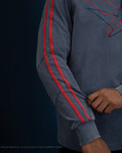 Gurren Lagann Simon blue long sleeve henley 