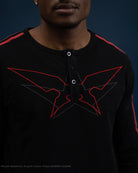 Gurren Lagann Simon black long sleeve henley 
