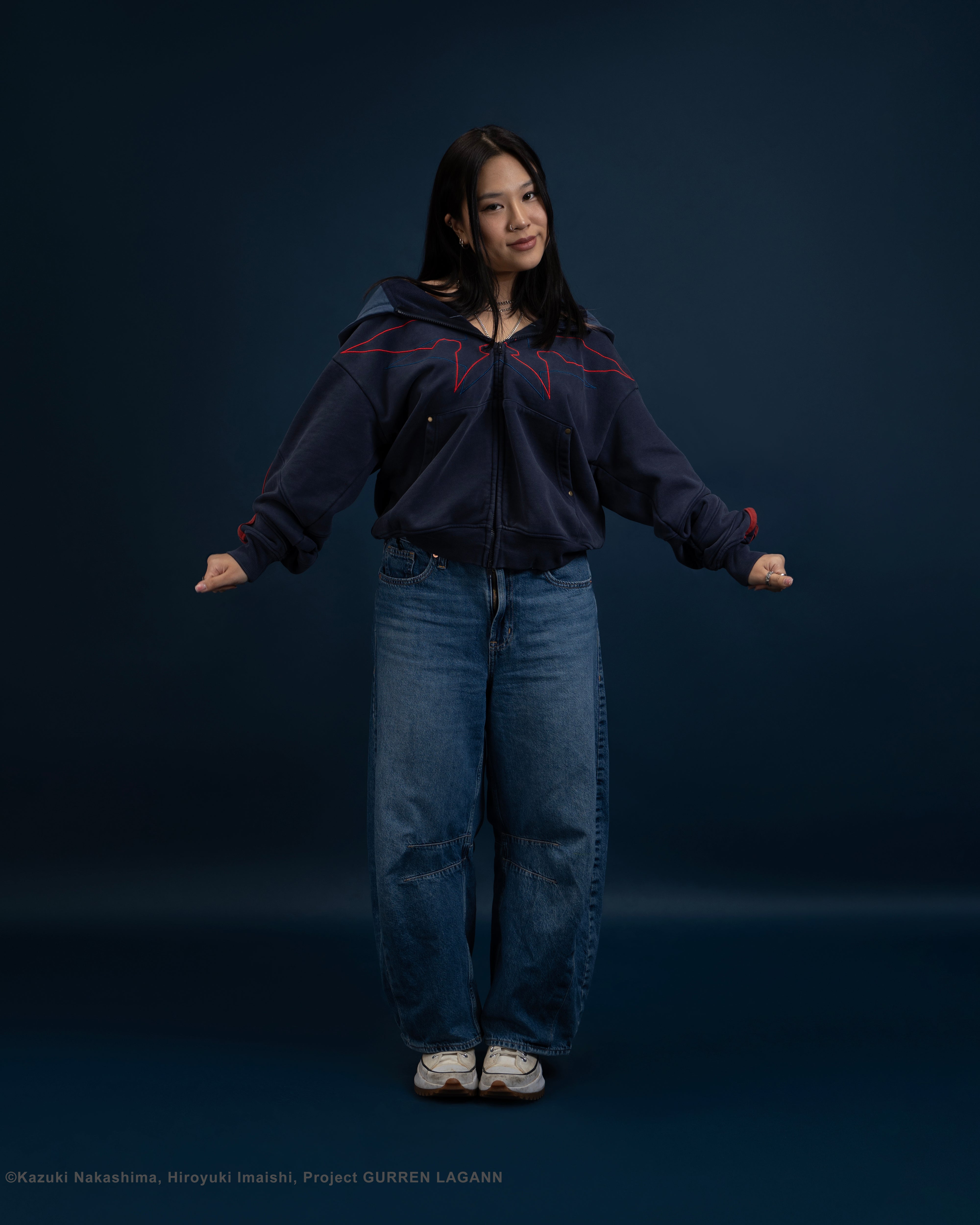 Simon Gurren Lagann zip-up blue 